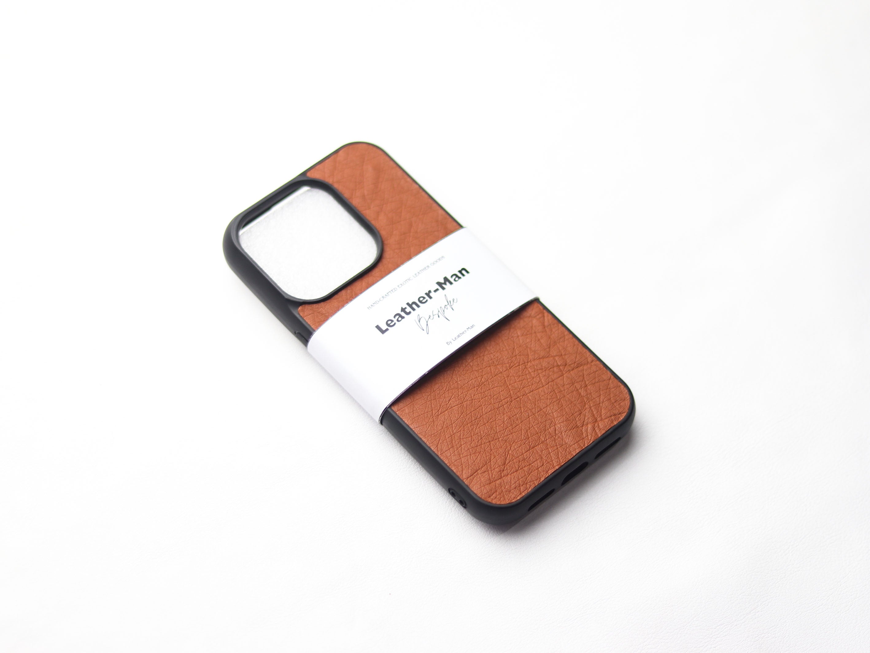 BRONZE BROWN OSTRICH SKIN PHONE CASE (NON-FOLLICLE)