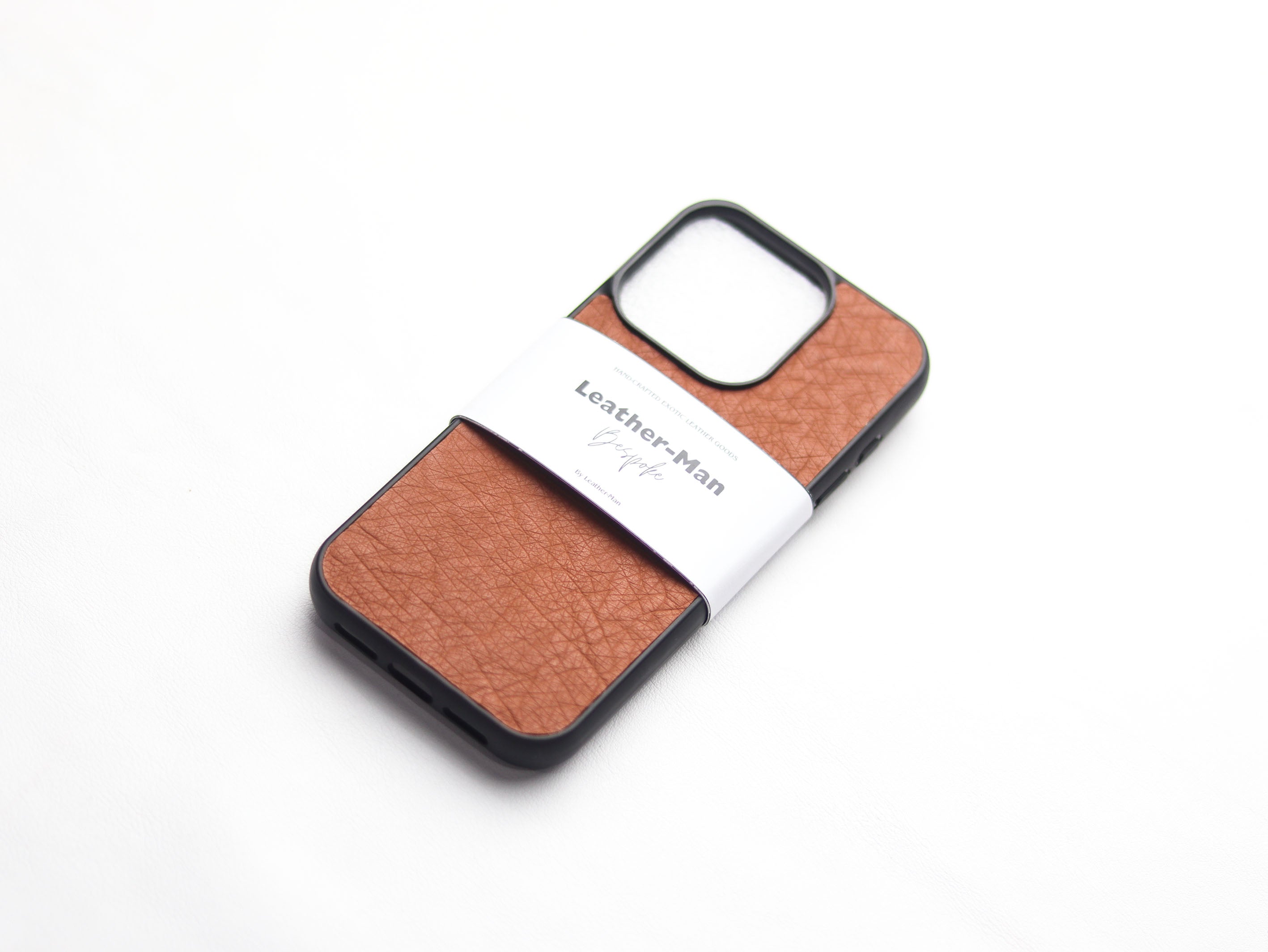 BRONZE BROWN OSTRICH SKIN PHONE CASE (NON-FOLLICLE)