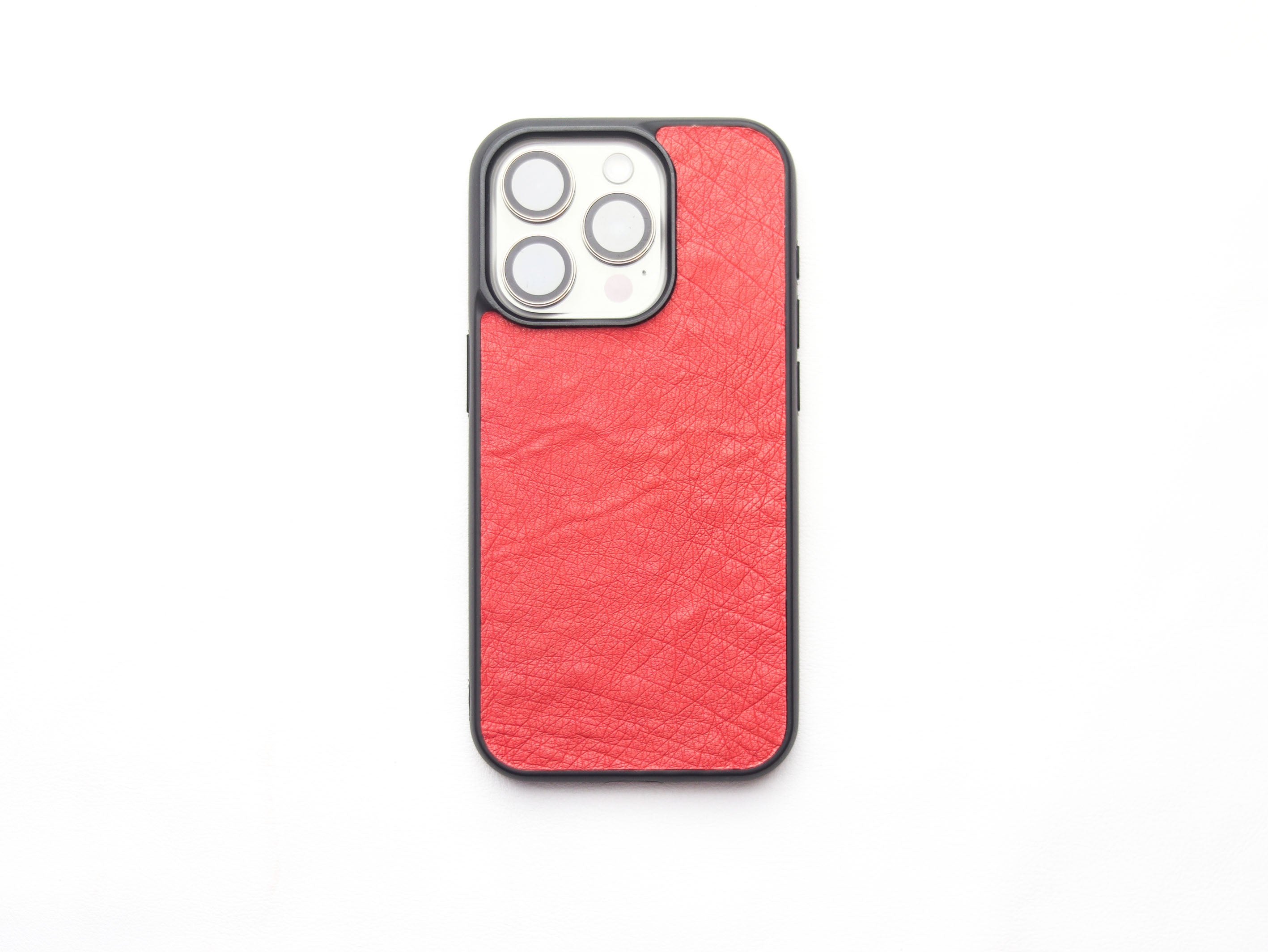 CLASSIC RED OSTRICH SKIN PHONE CASE (NON-FOLLICLE)