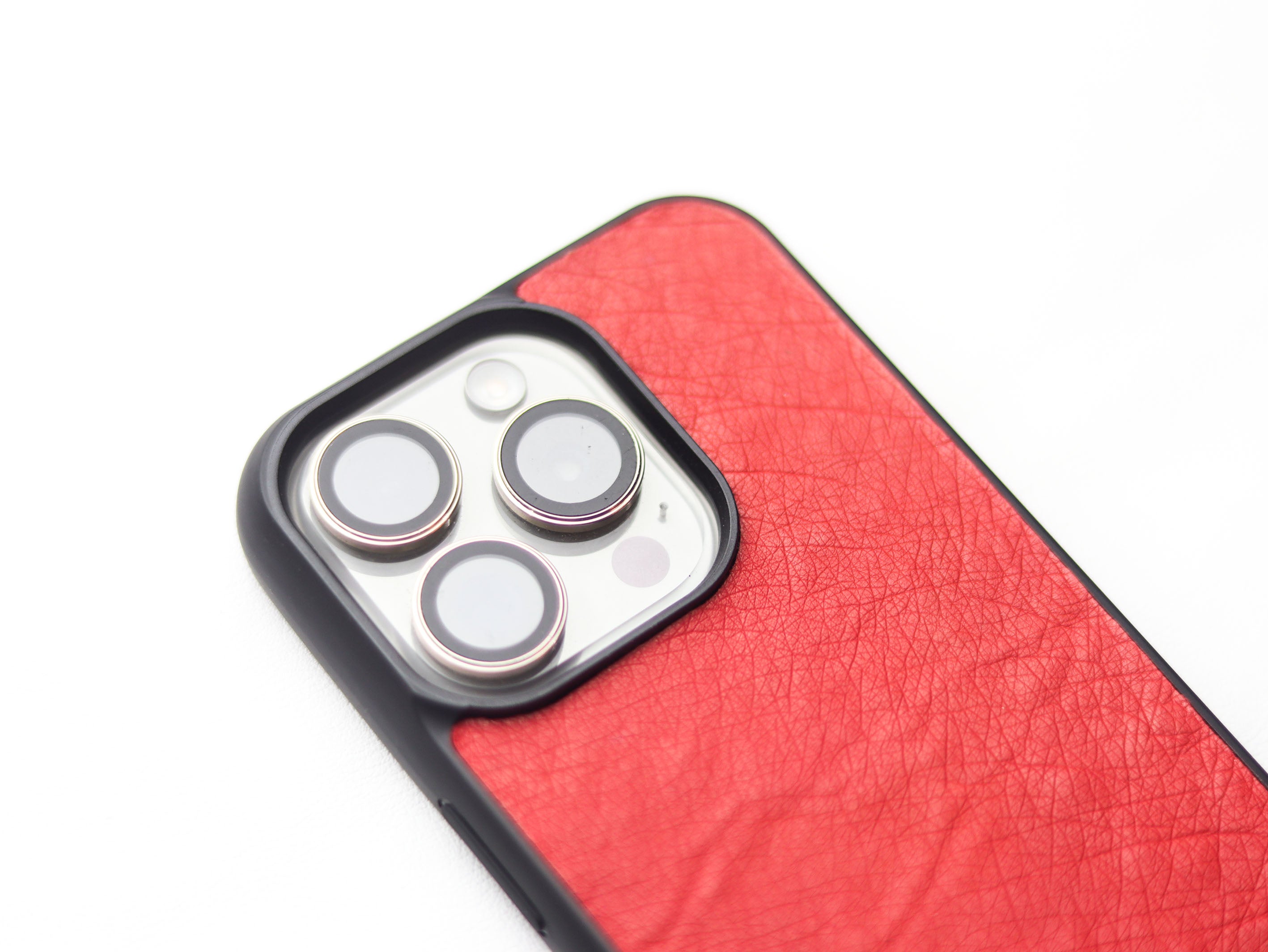 CLASSIC RED OSTRICH SKIN PHONE CASE (NON-FOLLICLE)