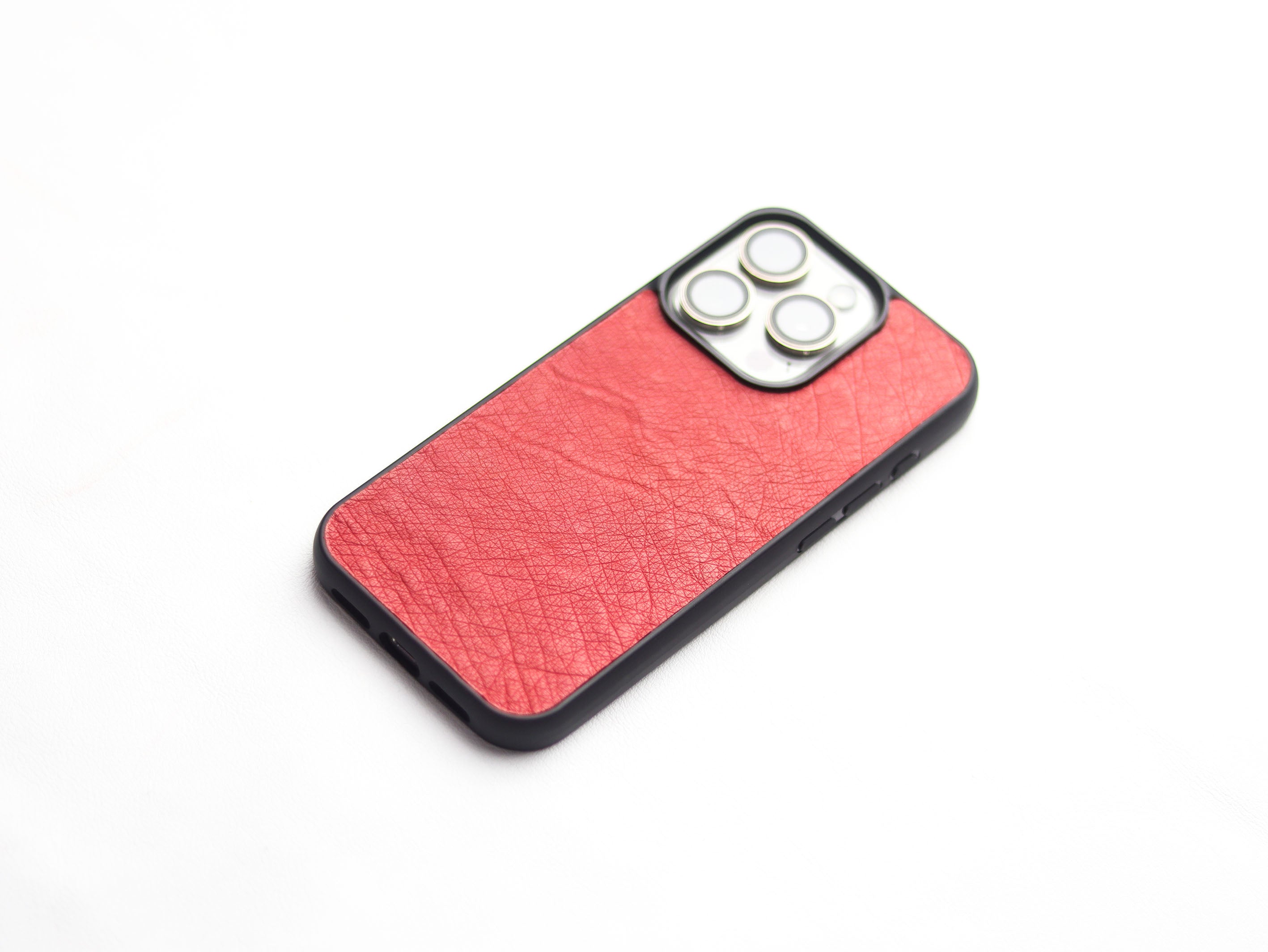 CLASSIC RED OSTRICH SKIN PHONE CASE (NON-FOLLICLE)