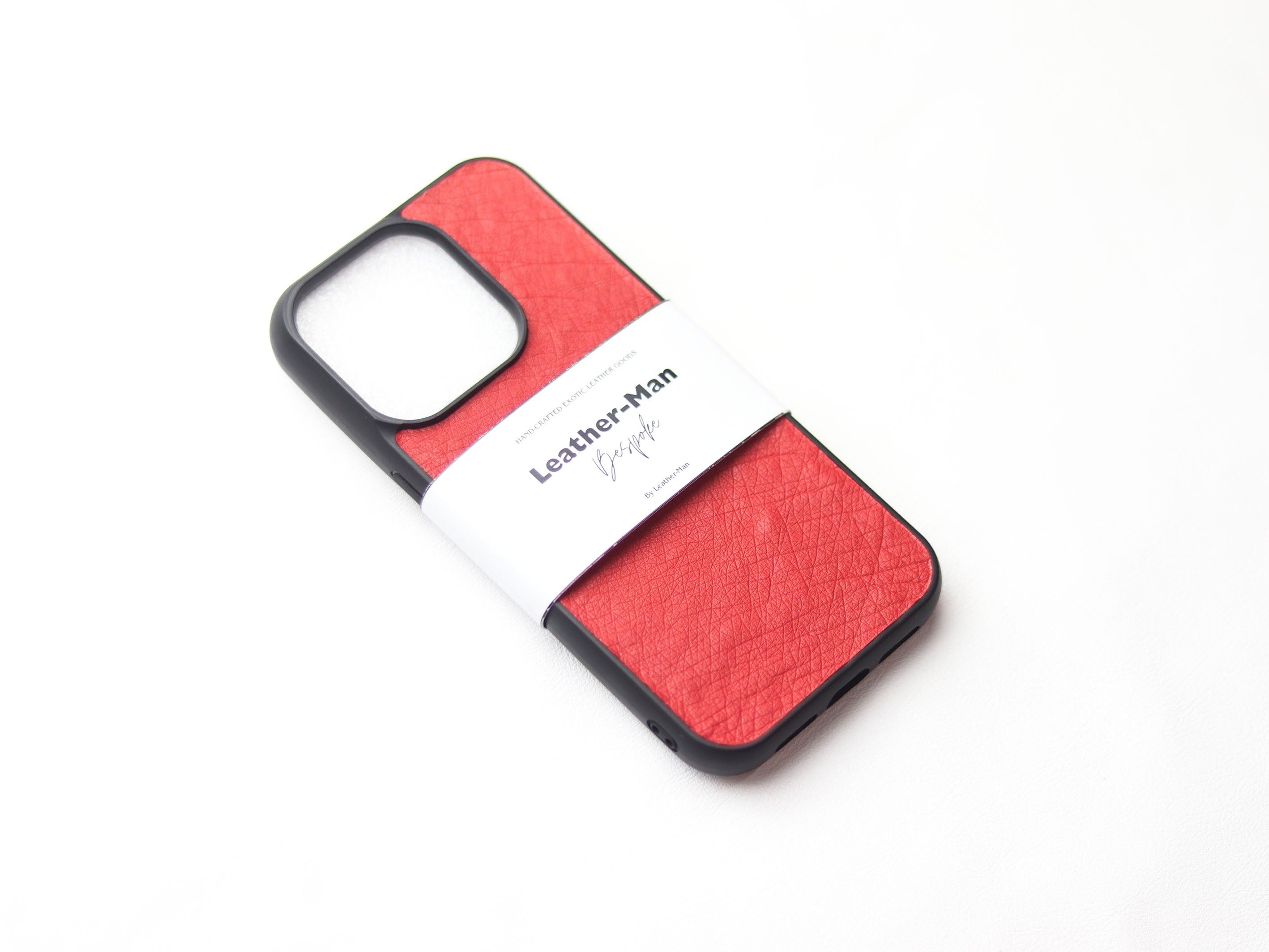 CLASSIC RED OSTRICH SKIN PHONE CASE (NON-FOLLICLE)