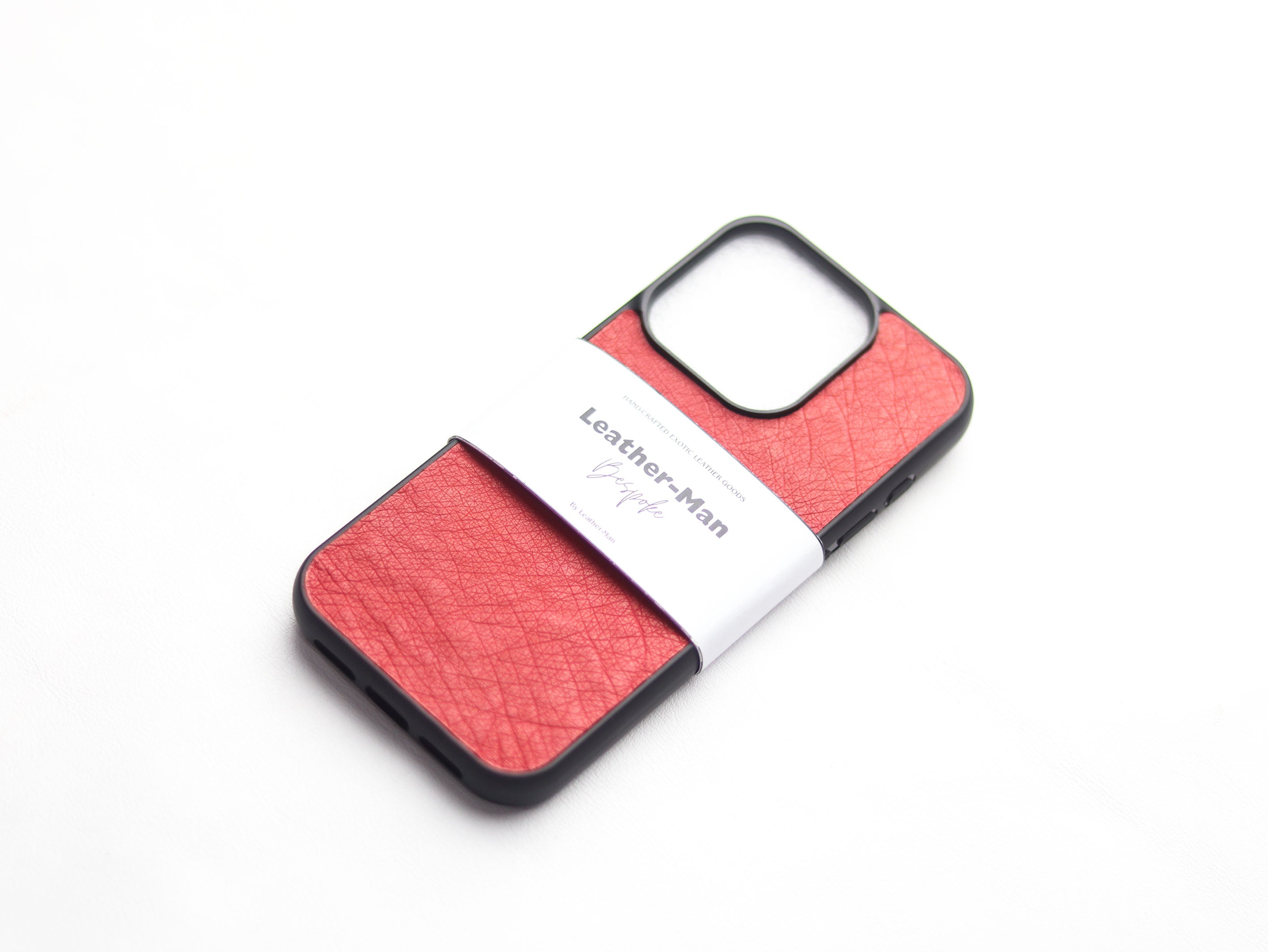 CLASSIC RED OSTRICH SKIN PHONE CASE (NON-FOLLICLE)