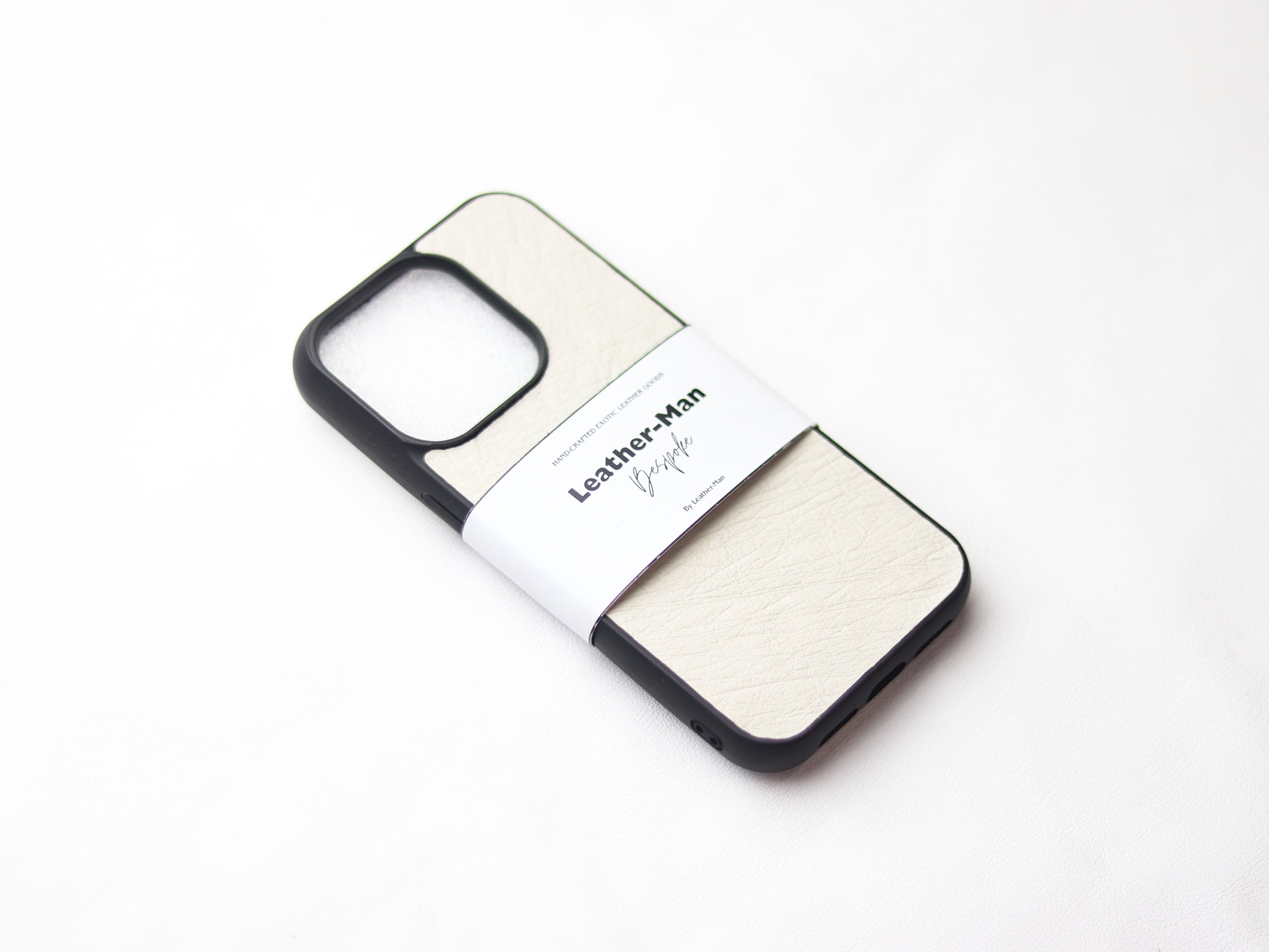 SERBING WHITE OSTRICH SKIN PHONE CASE (NON-FOLLICLE)