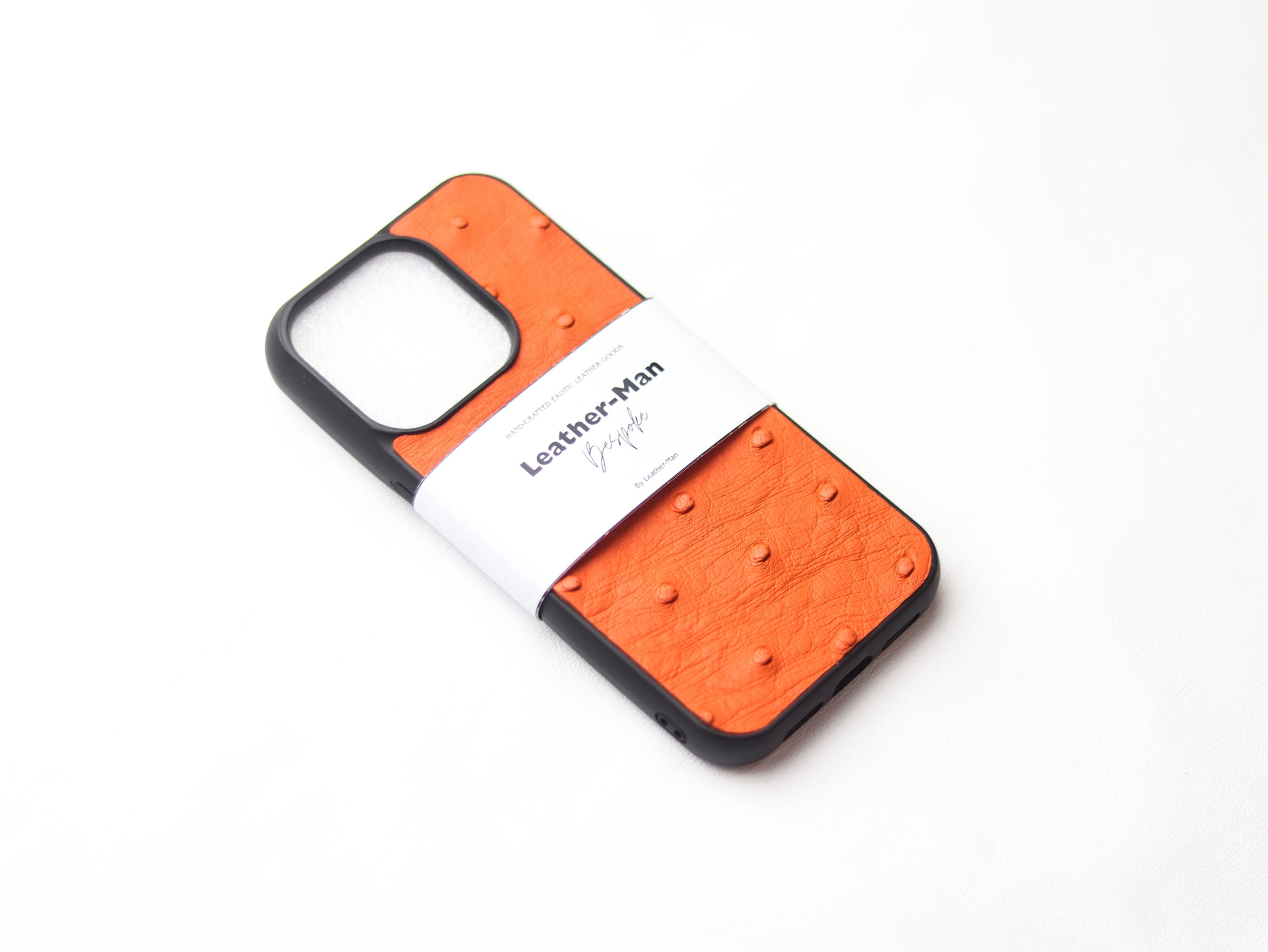 CARROT ORANGE OSTRICH SKIN PHONE CASE (FOLLICLE)