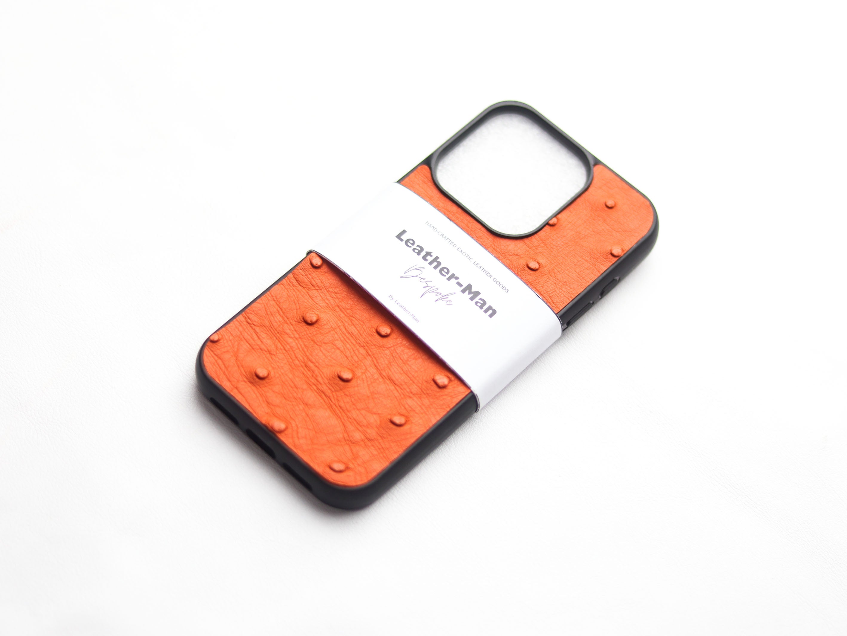 CARROT ORANGE OSTRICH SKIN PHONE CASE (FOLLICLE)