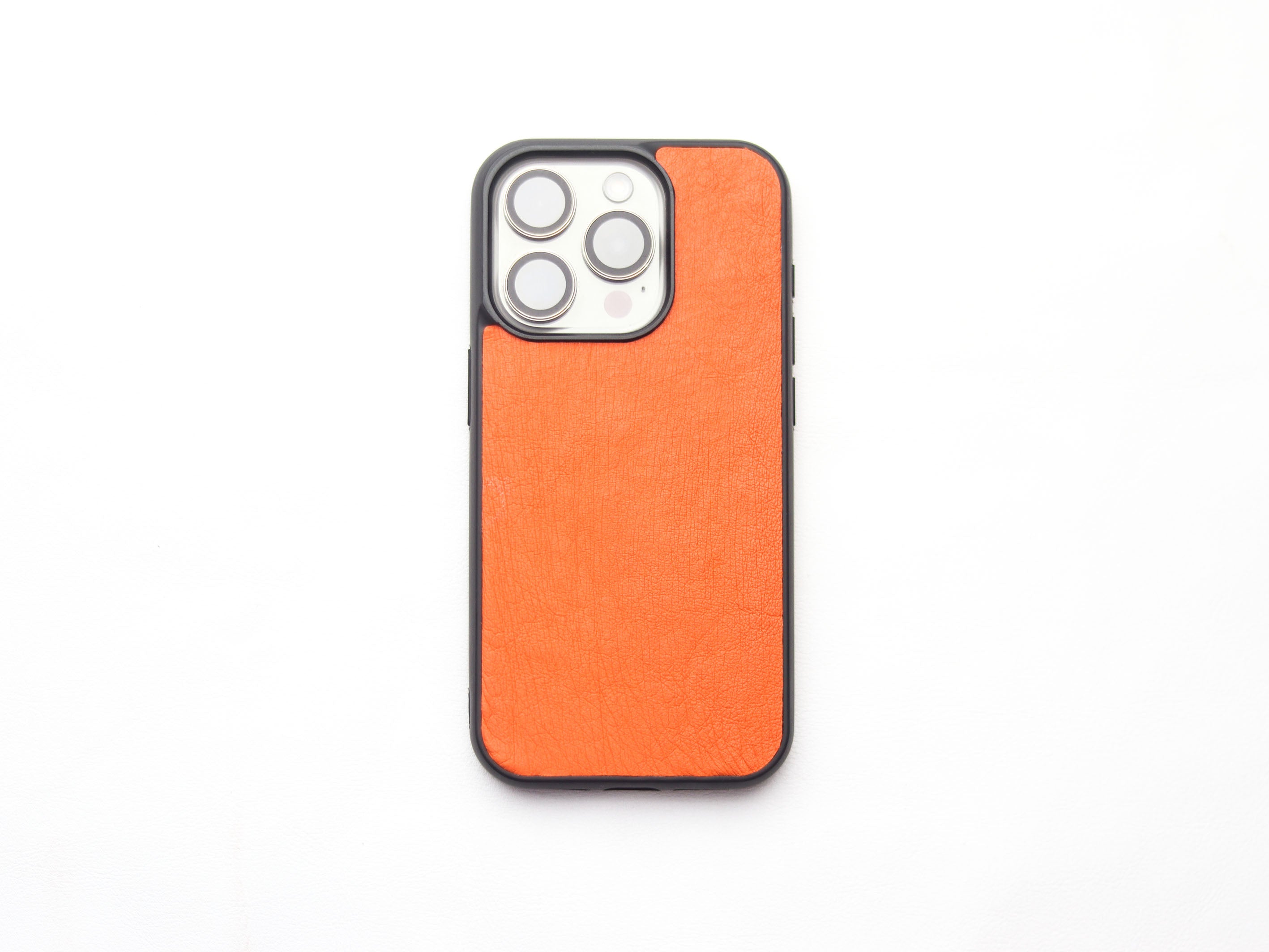 CARROT ORANGE OSTRICH SKIN PHONE CASE (NON-FOLLICLE)