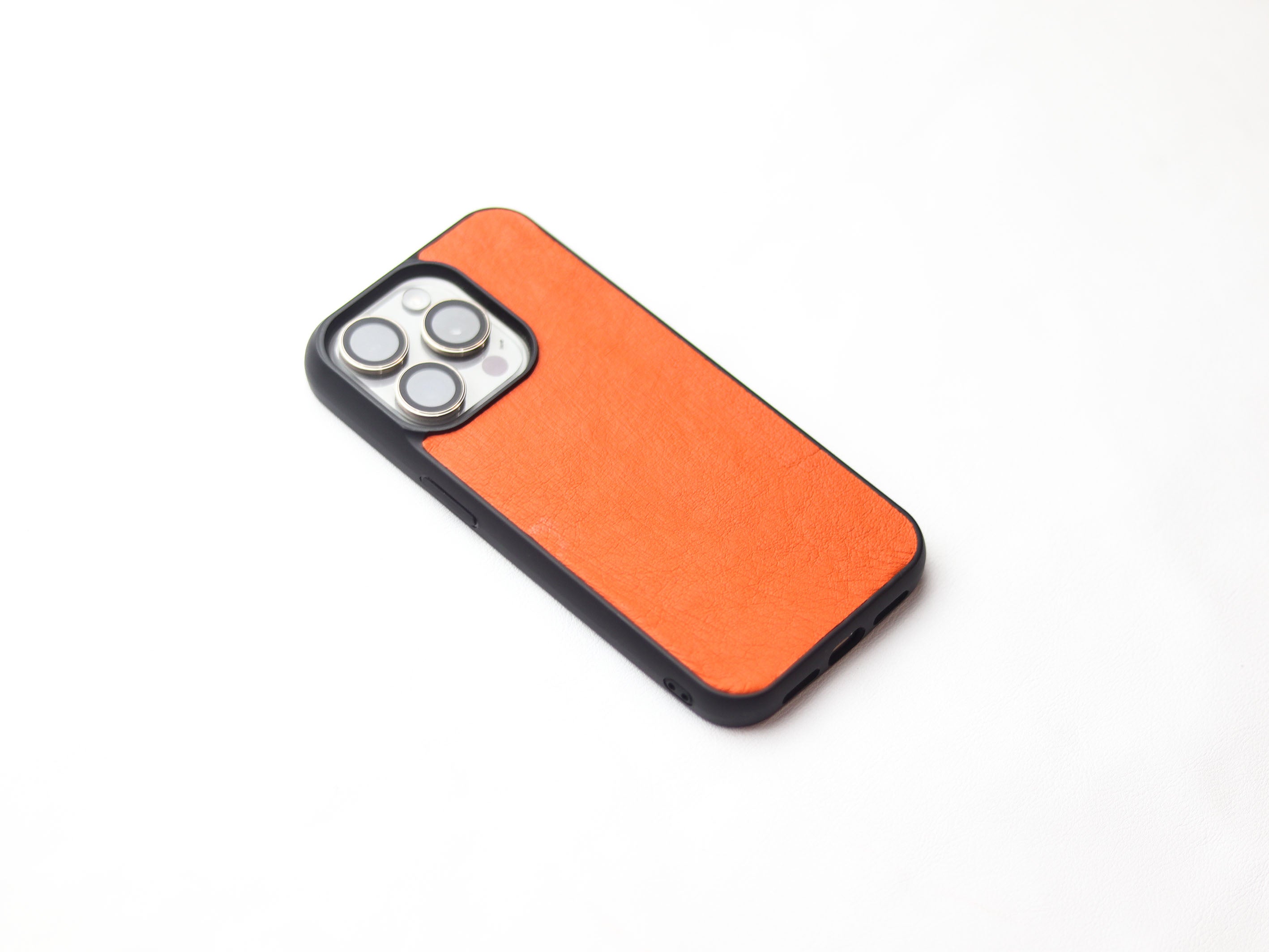 CARROT ORANGE OSTRICH SKIN PHONE CASE (NON-FOLLICLE)