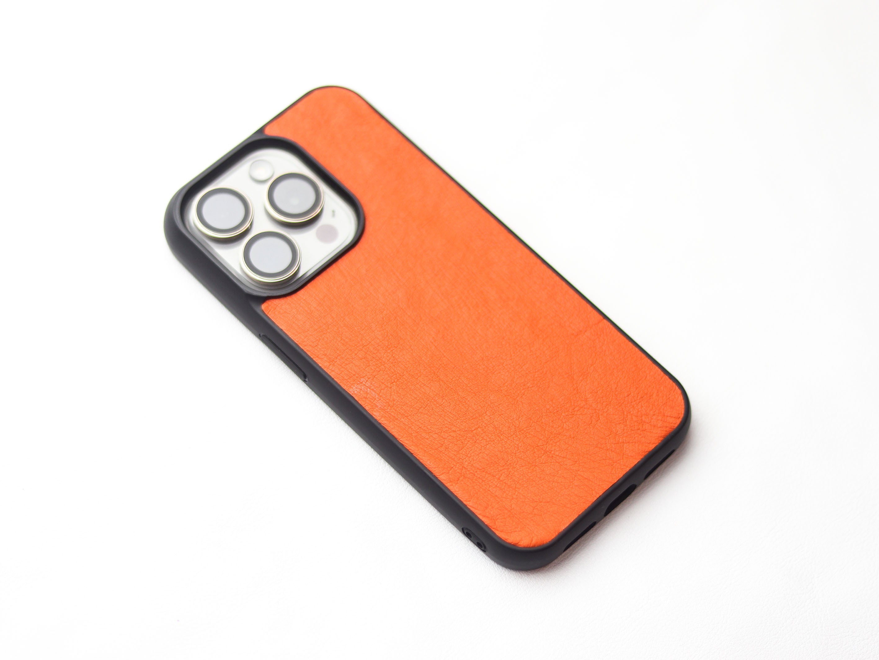 CARROT ORANGE OSTRICH SKIN PHONE CASE (NON-FOLLICLE)