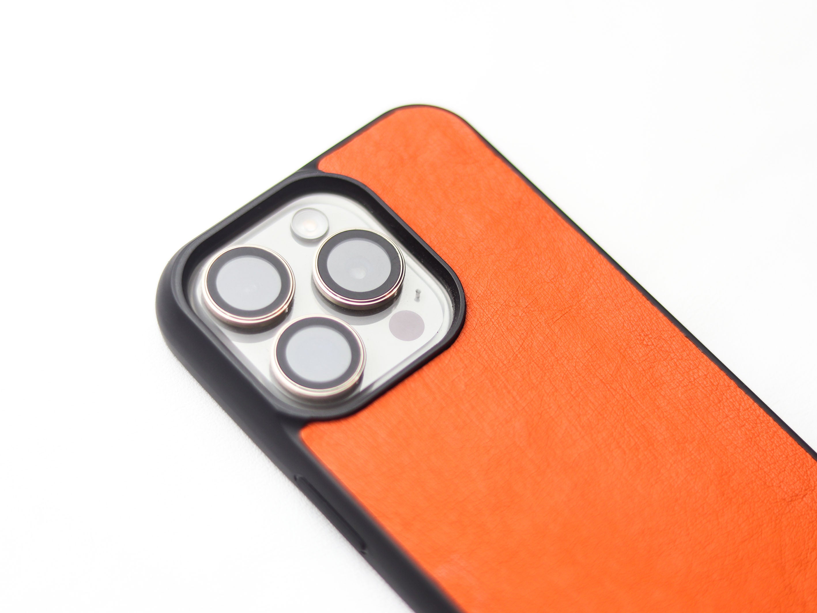 CARROT ORANGE OSTRICH SKIN PHONE CASE (NON-FOLLICLE)