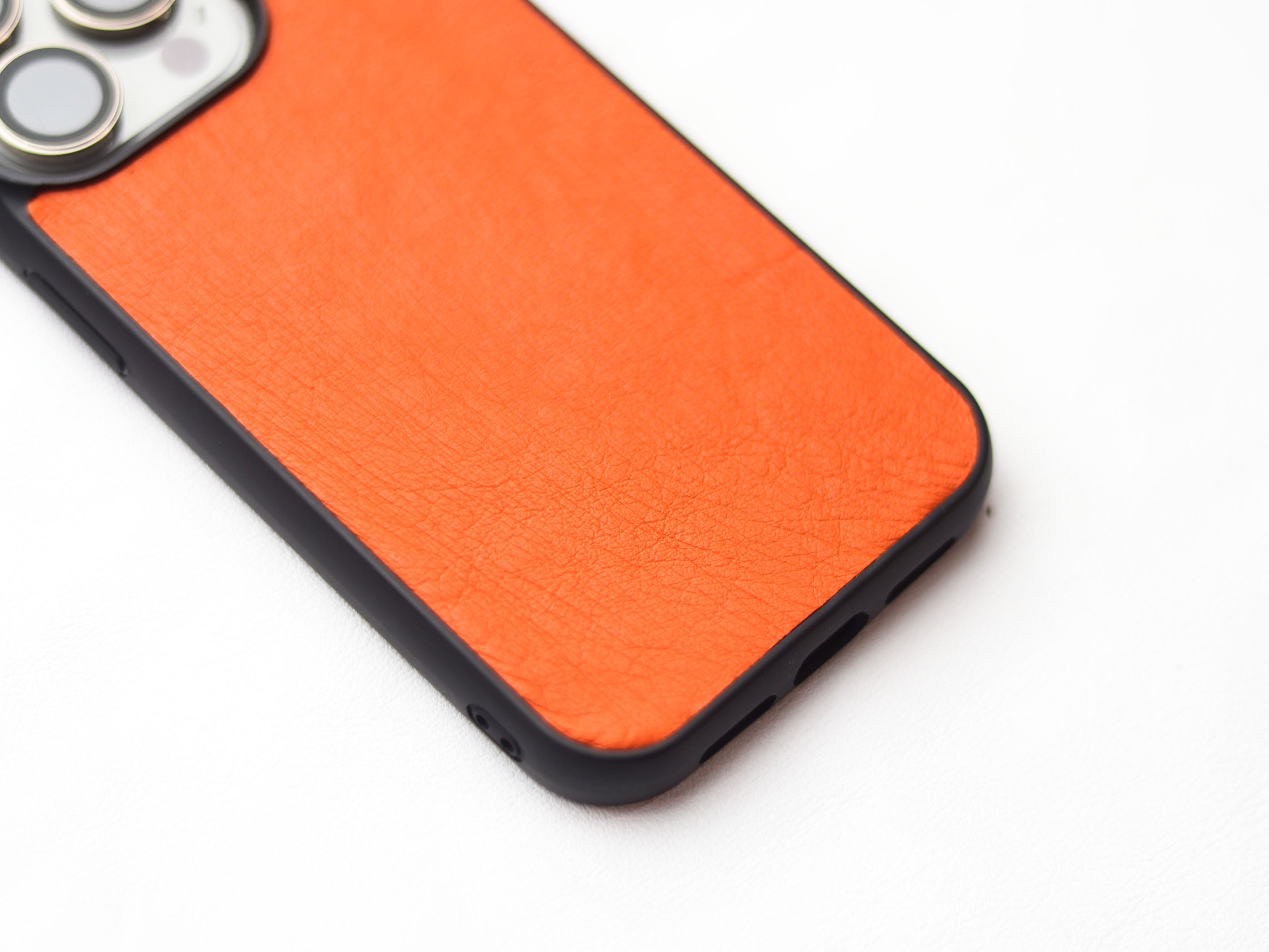 CARROT ORANGE OSTRICH SKIN PHONE CASE (NON-FOLLICLE)