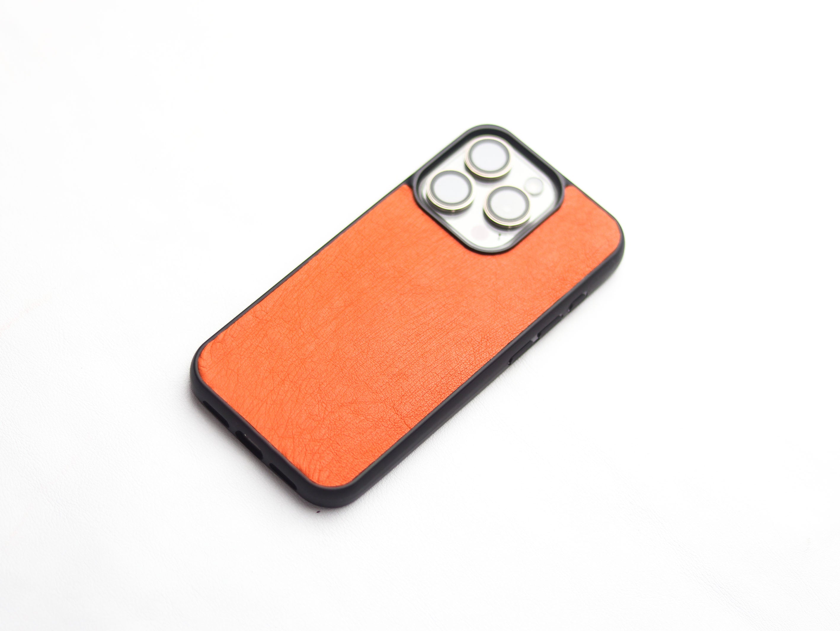 CARROT ORANGE OSTRICH SKIN PHONE CASE (NON-FOLLICLE)