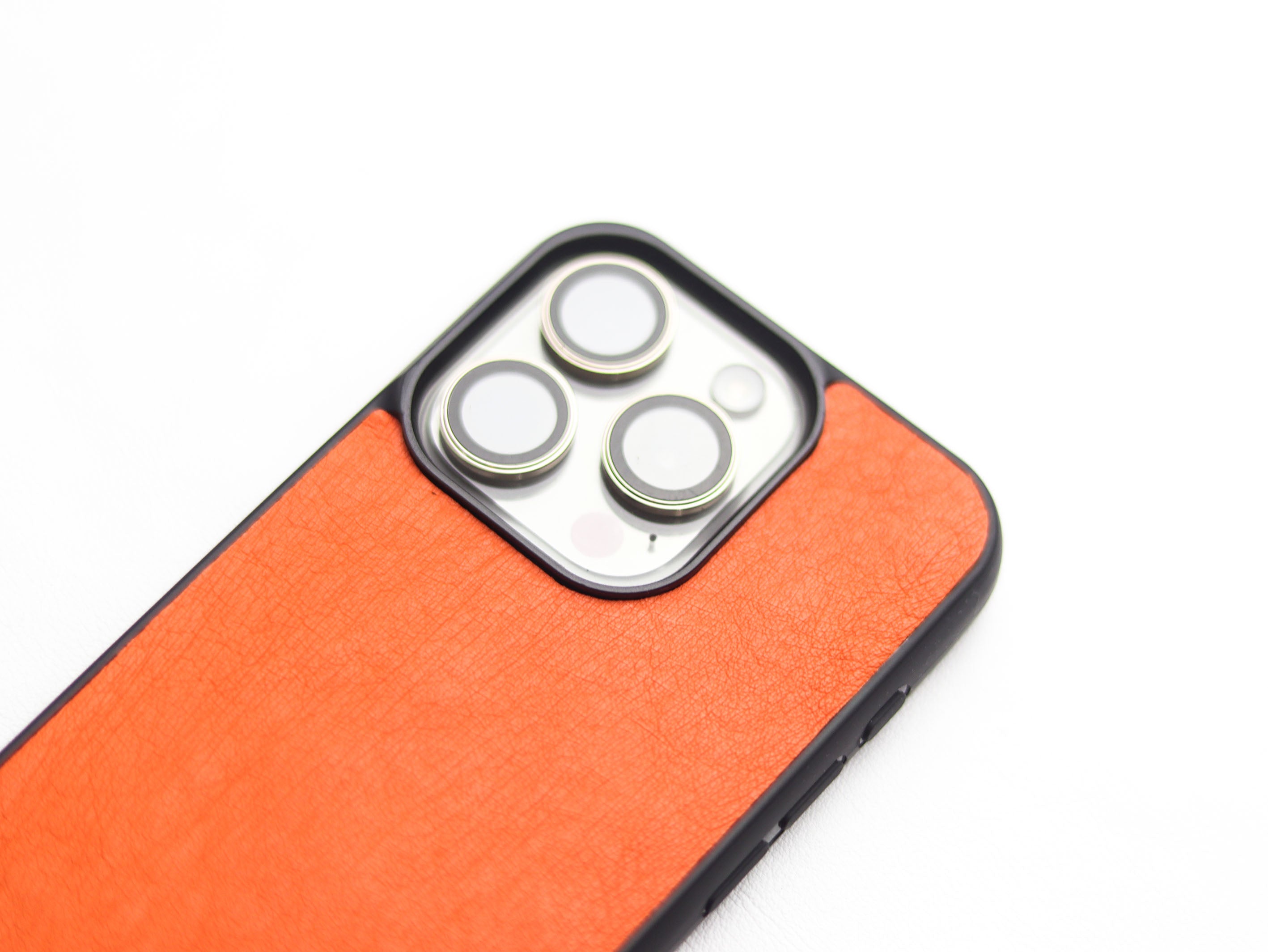 CARROT ORANGE OSTRICH SKIN PHONE CASE (NON-FOLLICLE)