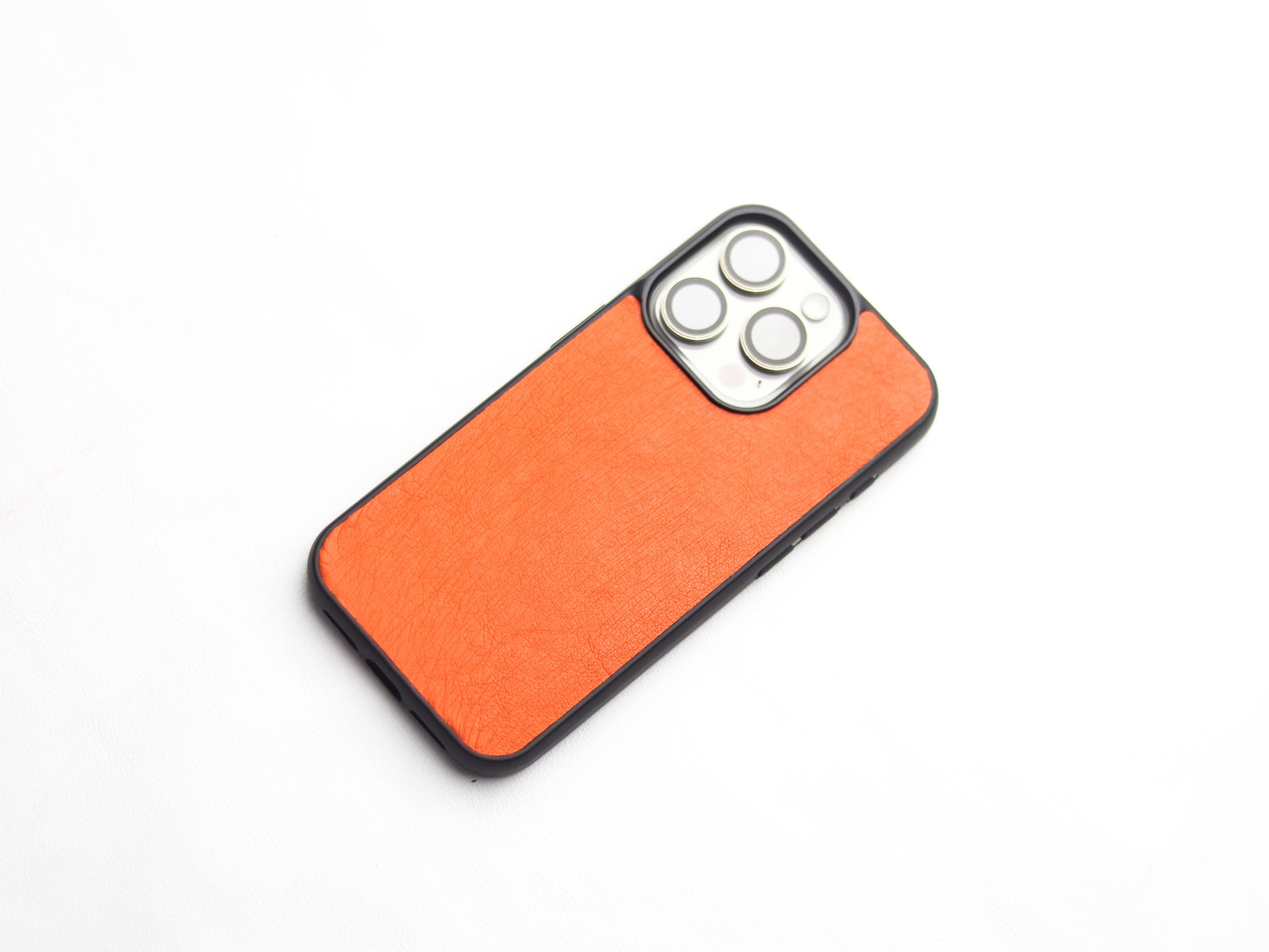 CARROT ORANGE OSTRICH SKIN PHONE CASE (NON-FOLLICLE)