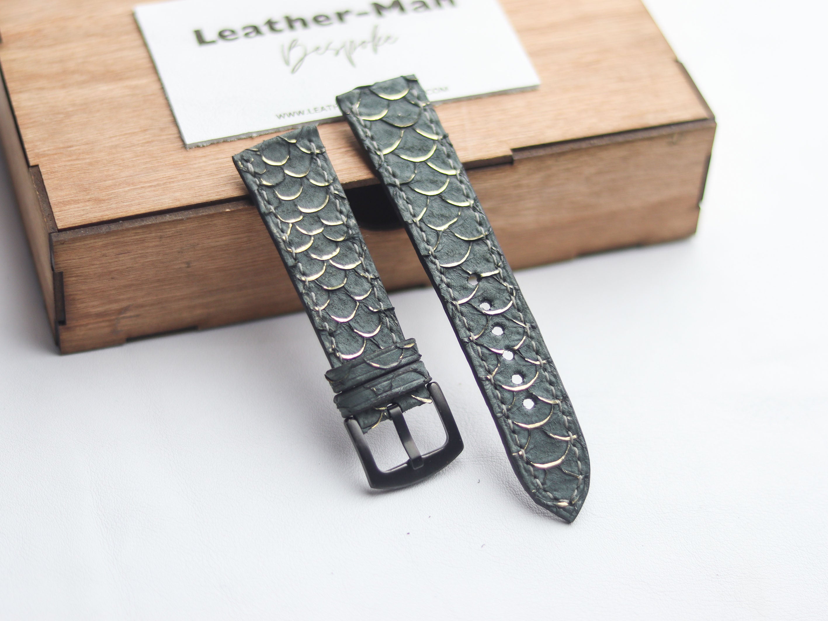 TILAPIA FISH SKIN WATCH STRAPS - SHADOW GRAY