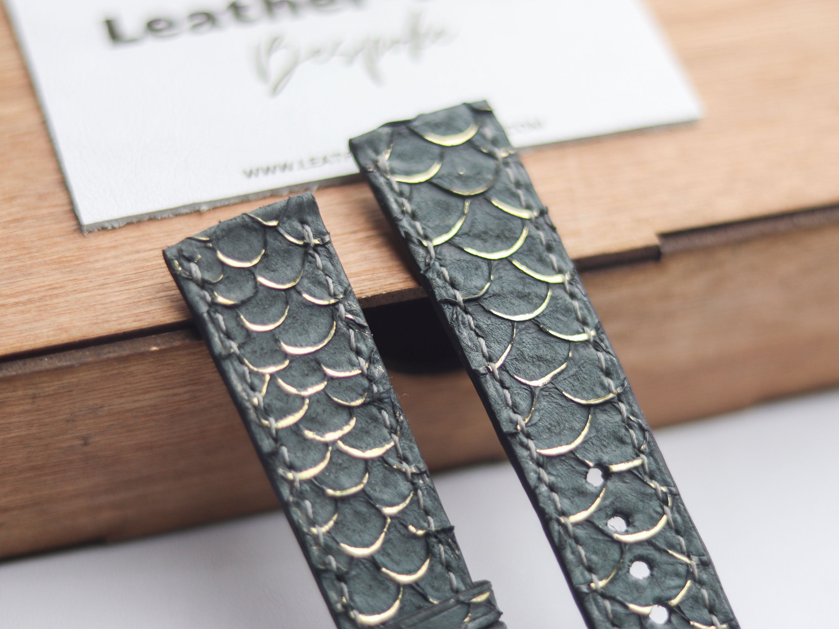 TILAPIA FISH SKIN WATCH STRAPS - SHADOW GRAY