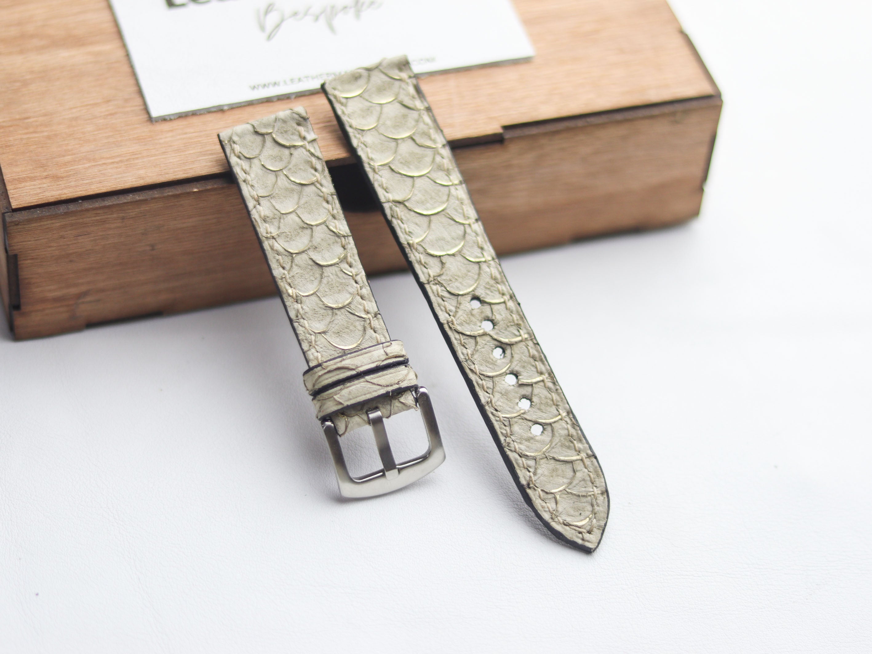 TILAPIA FISH SKIN WATCH STRAPS - CHIFFAN BIEGE