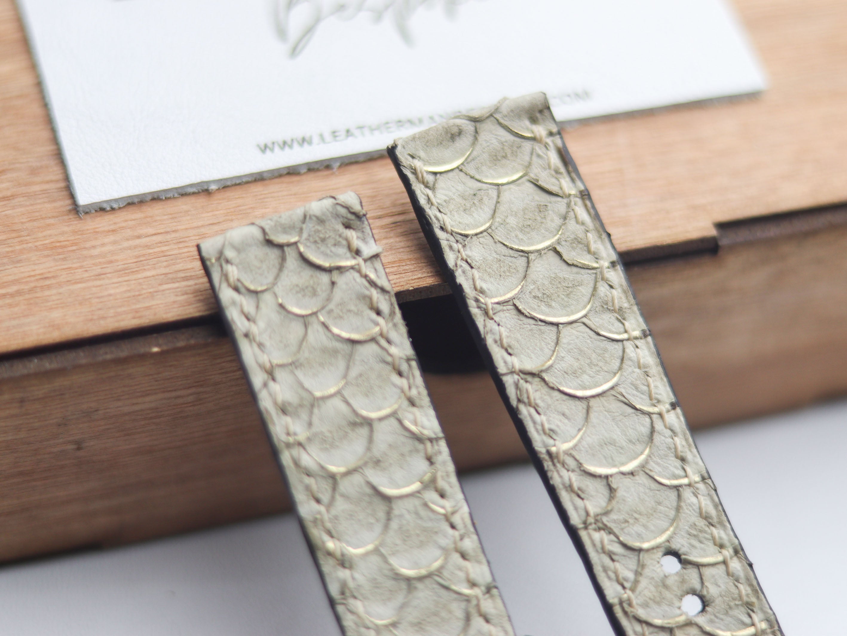 TILAPIA FISH SKIN WATCH STRAPS - CHIFFAN BIEGE