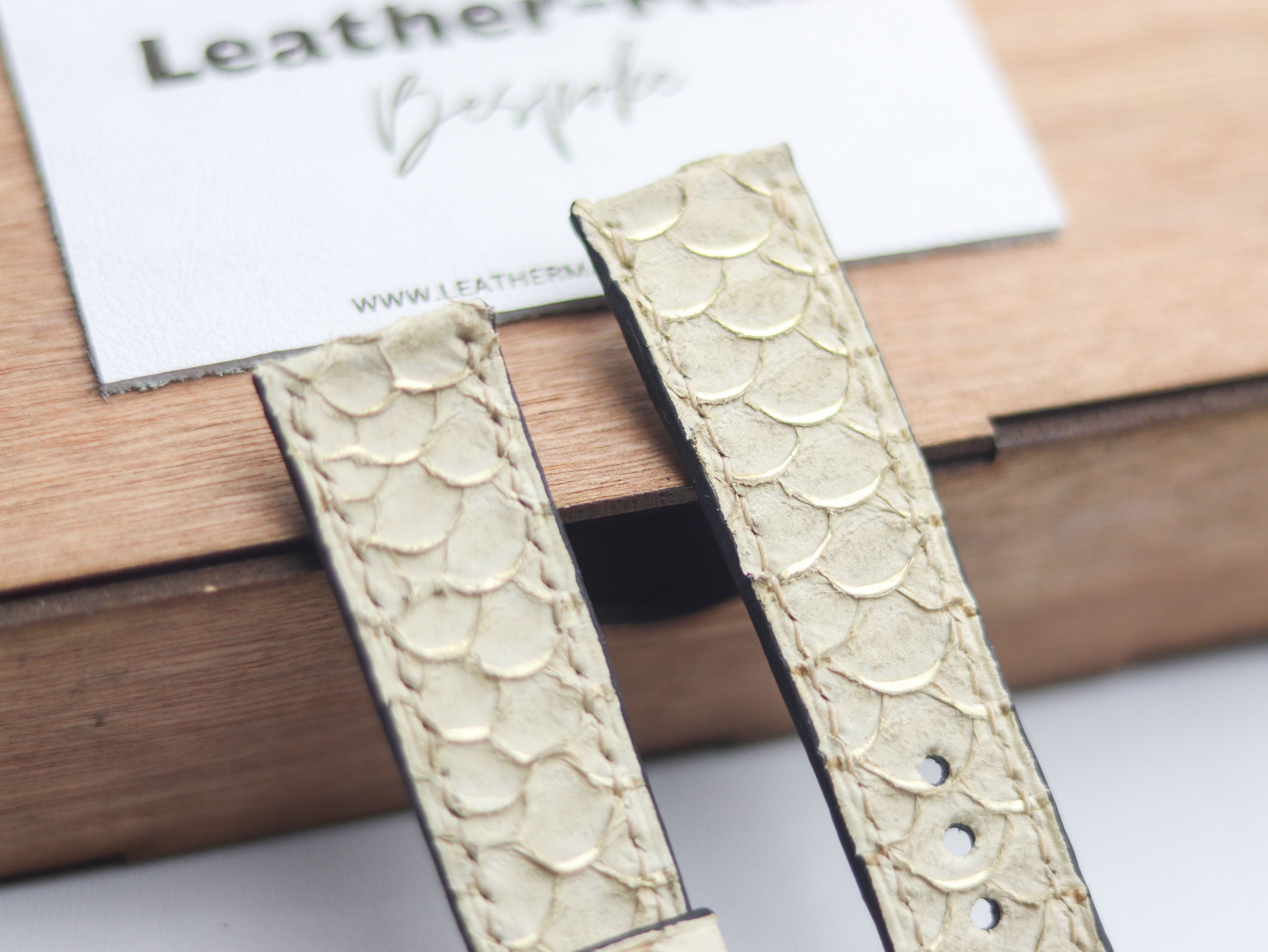 TILAPIA FISH SKIN WATCH STRAPS - ALABESTER WHITE