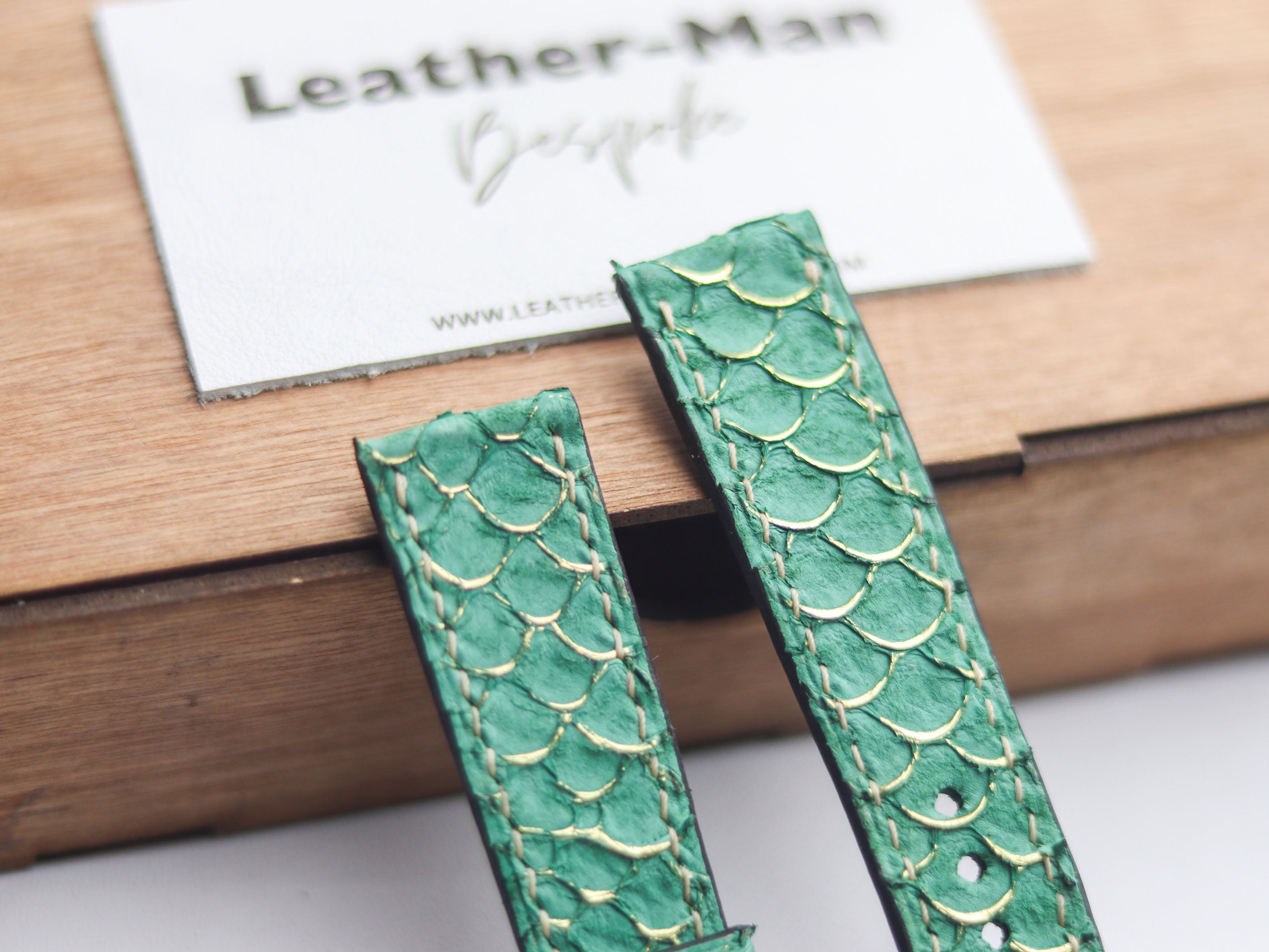 TILAPIA FISH SKIN WATCH STRAPS - SEA FOAM GREEN