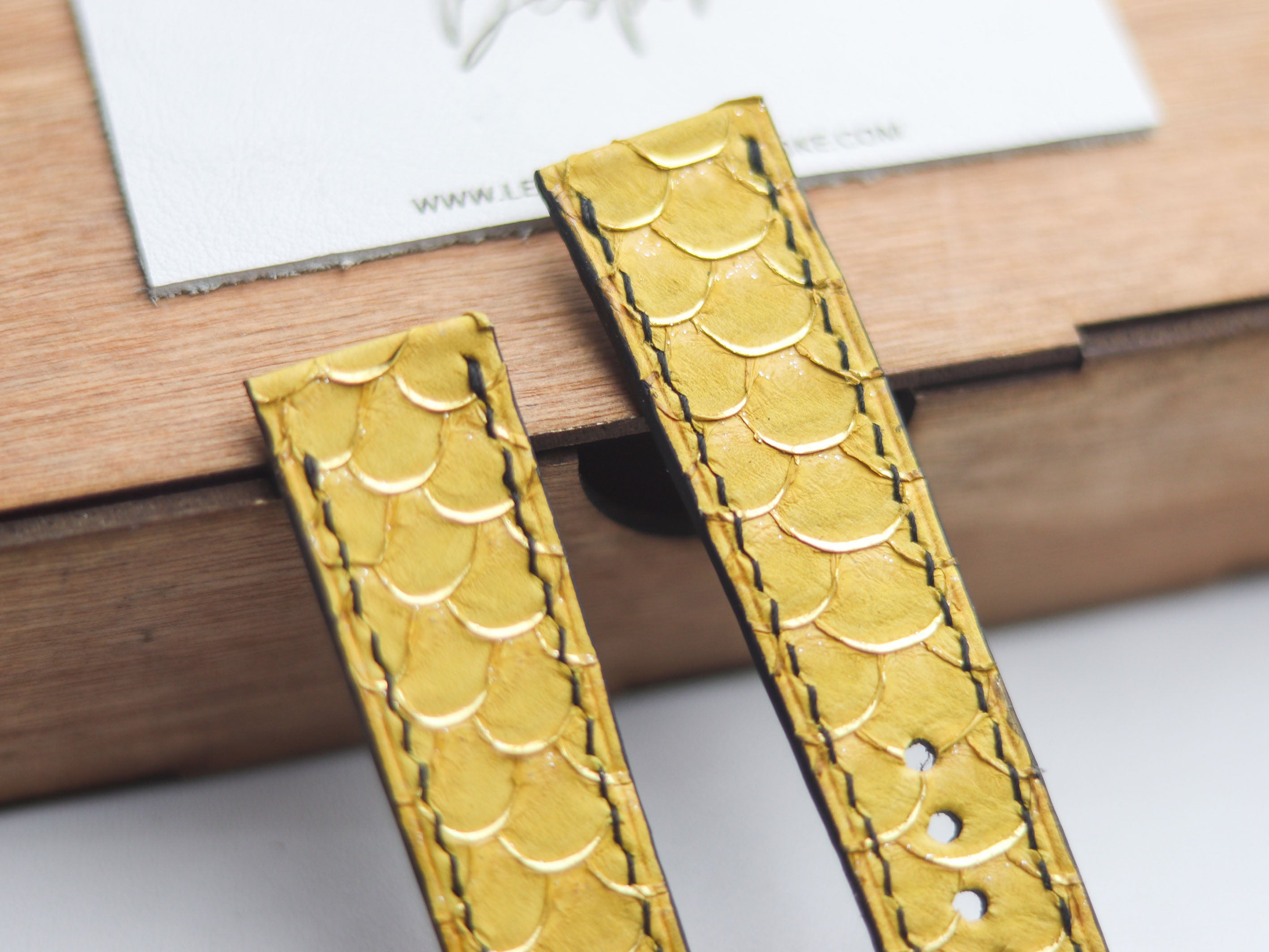 TILAPIA FISH SKIN WATCH STRAPS -CANARY YELLOW