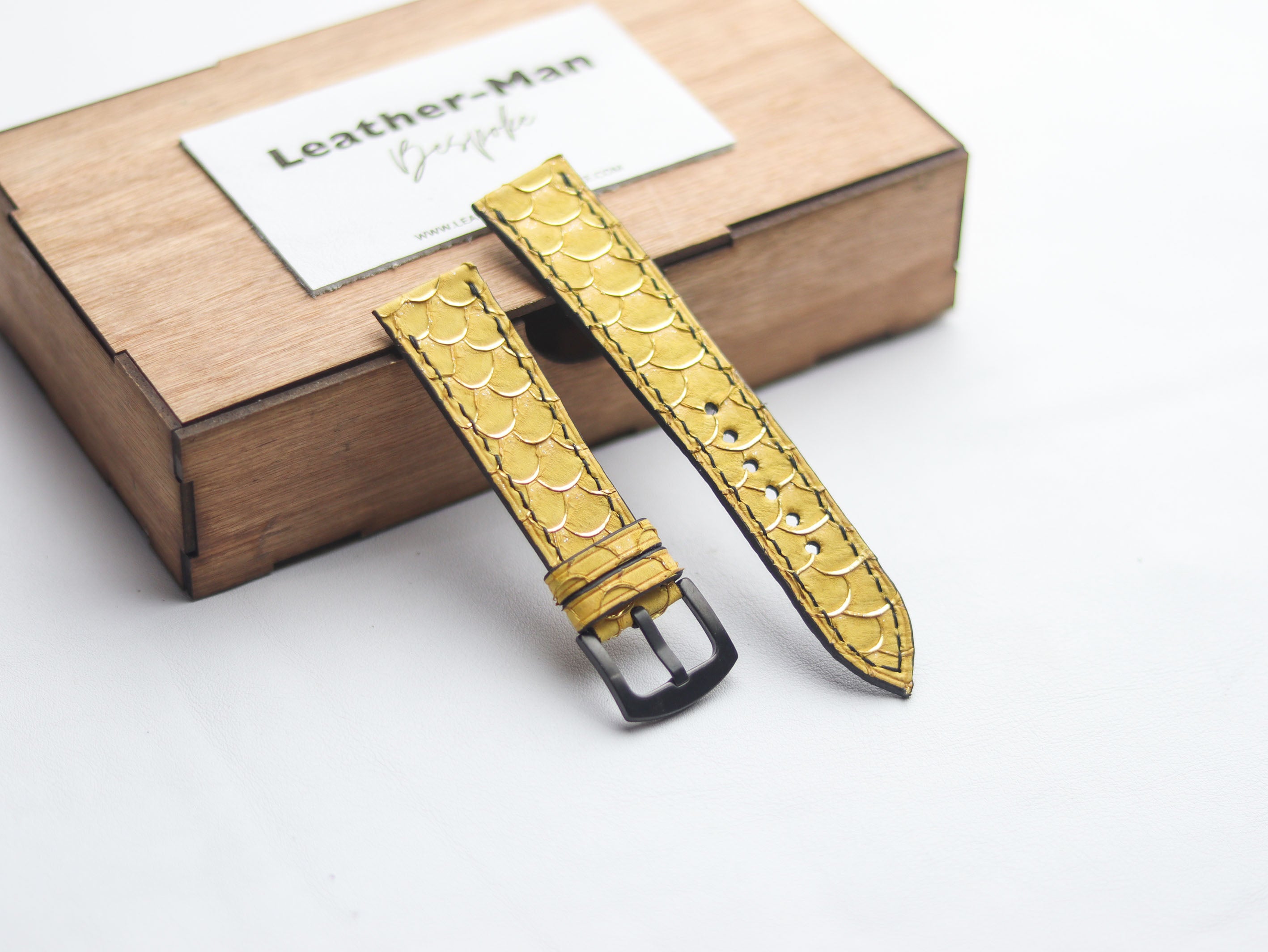 TILAPIA FISH SKIN WATCH STRAPS -CANARY YELLOW