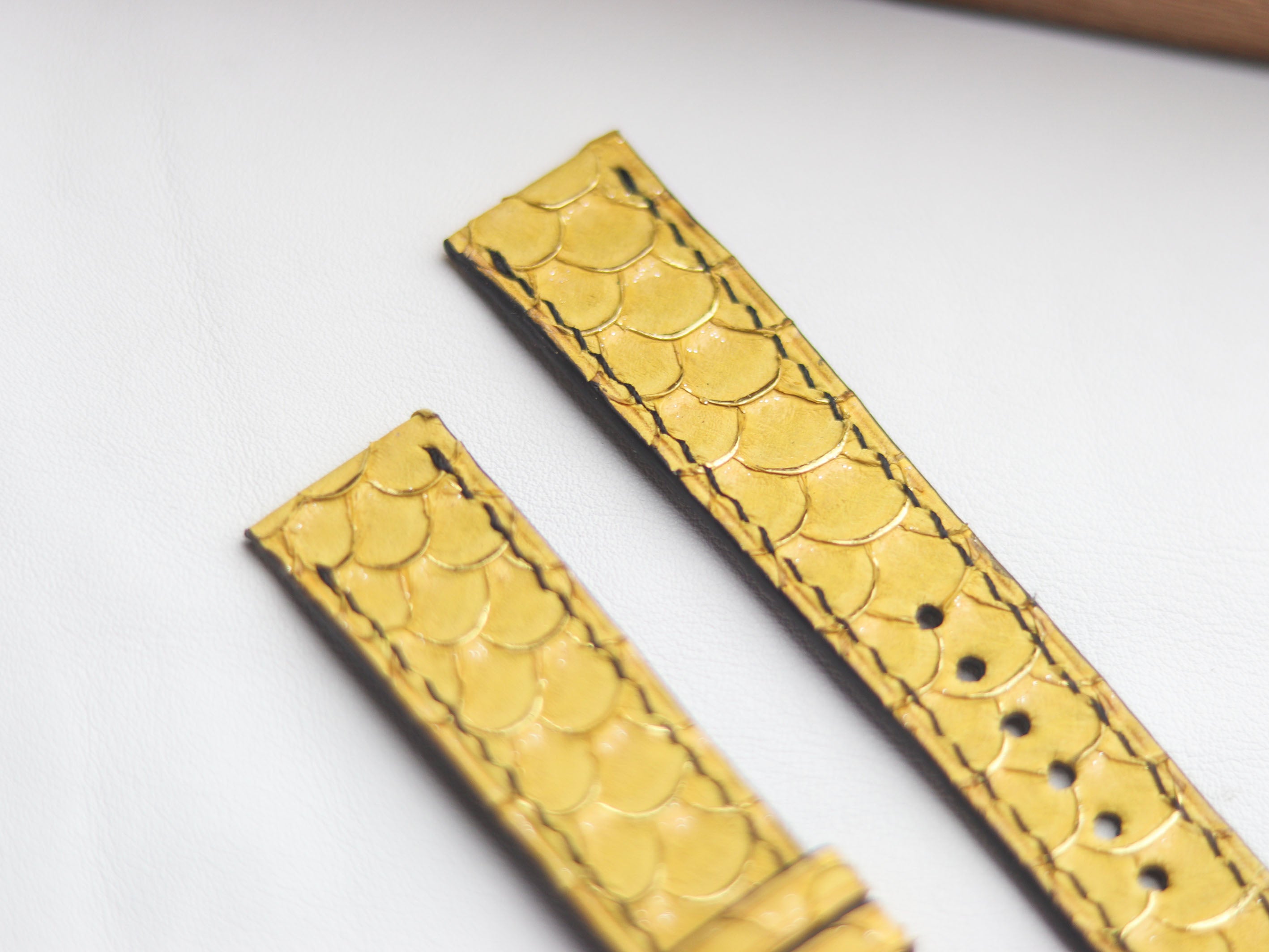 TILAPIA FISH SKIN WATCH STRAPS -CANARY YELLOW