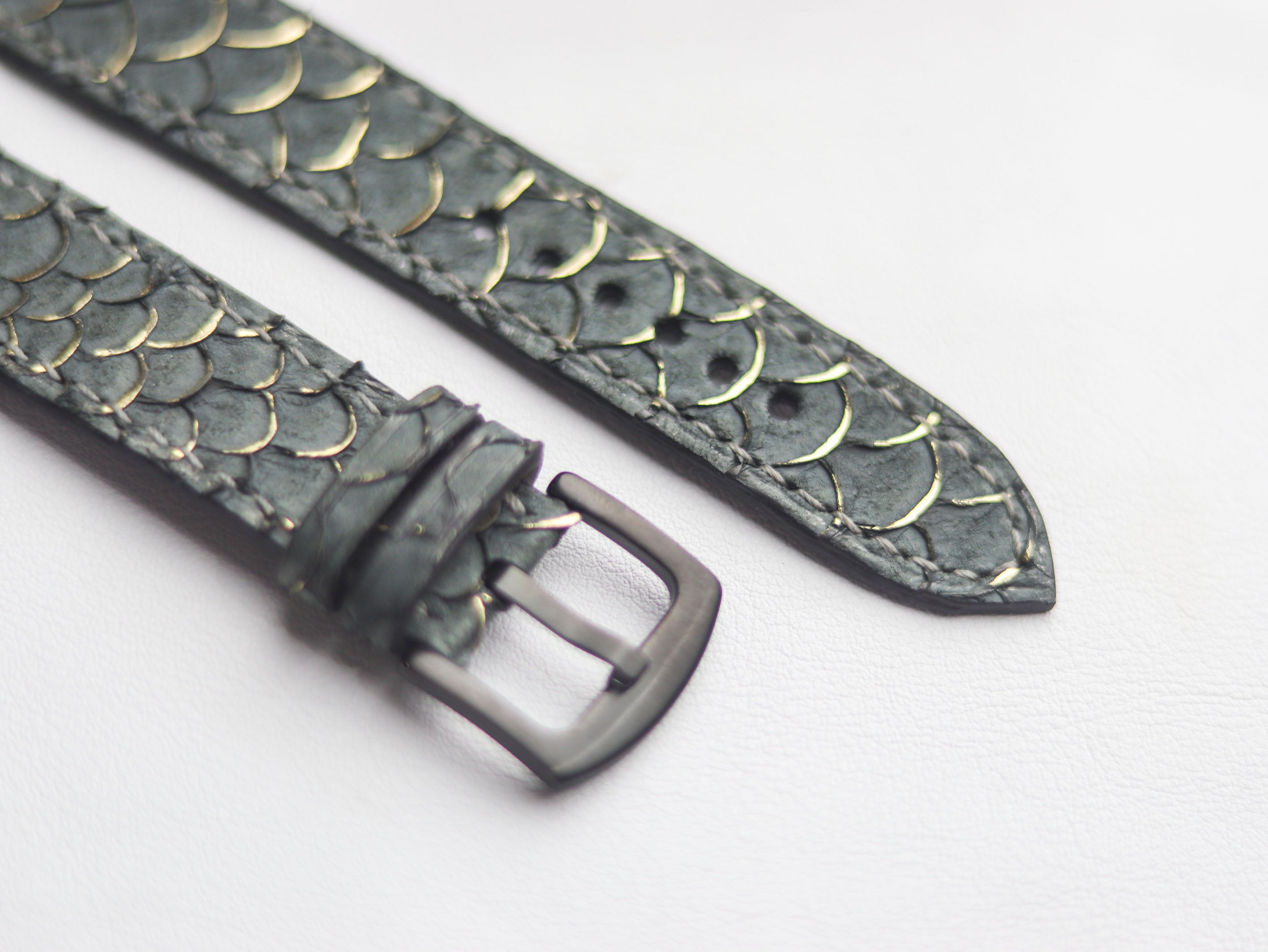 TILAPIA FISH SKIN WATCH STRAPS - SHADOW GRAY