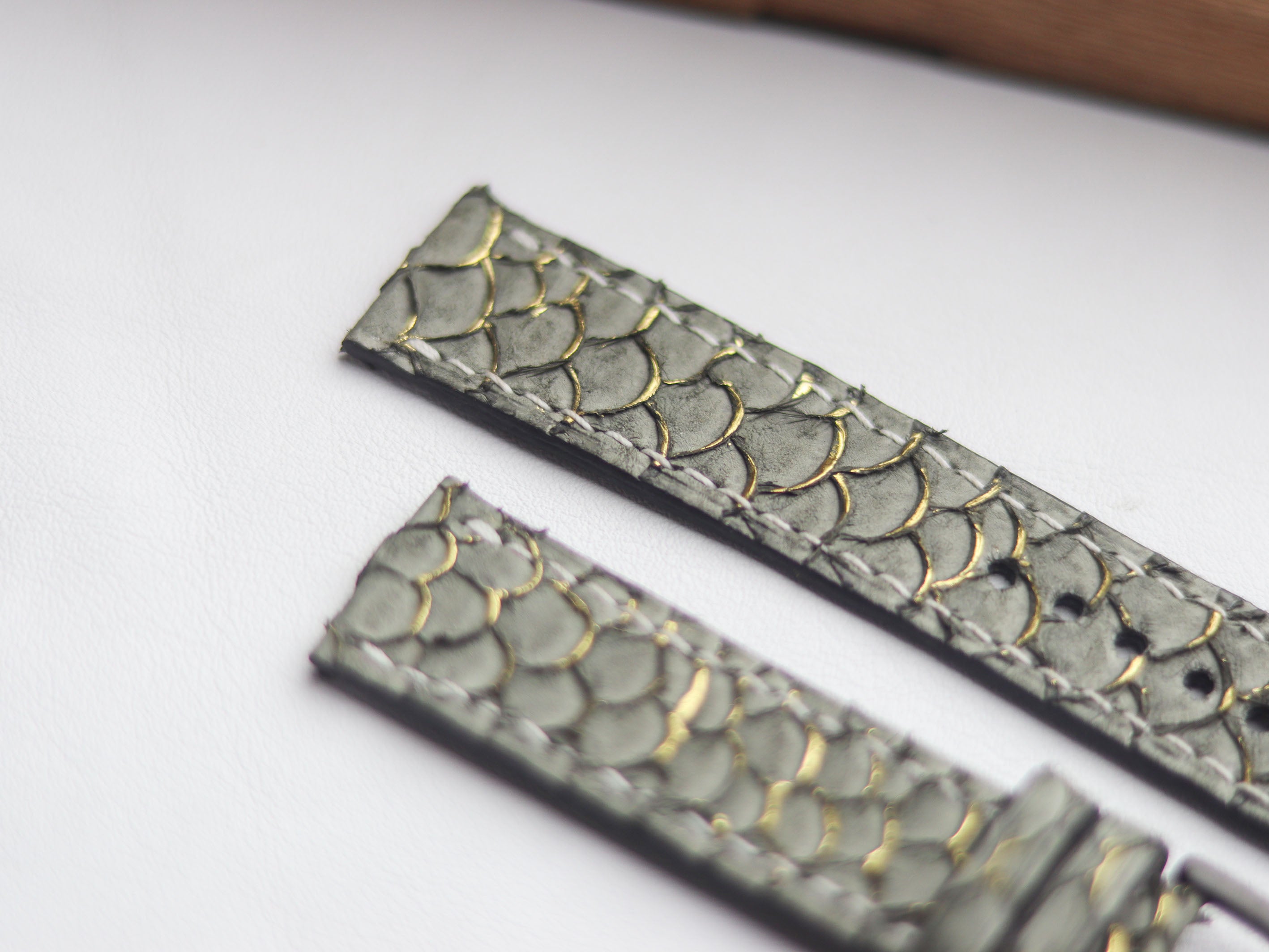 TILAPIA FISH SKIN WATCH STRAPS - STEEL GRAY