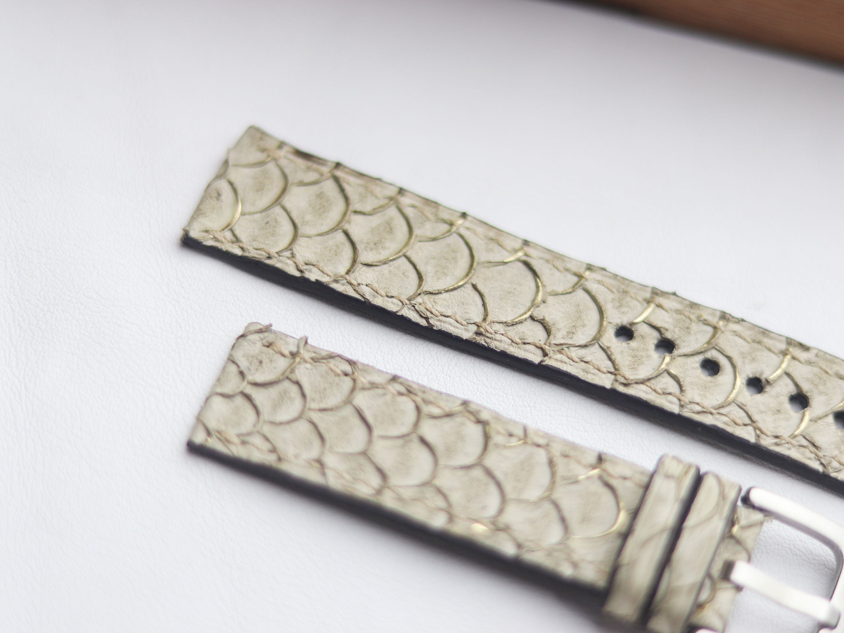 TILAPIA FISH SKIN WATCH STRAPS - CHIFFAN BIEGE