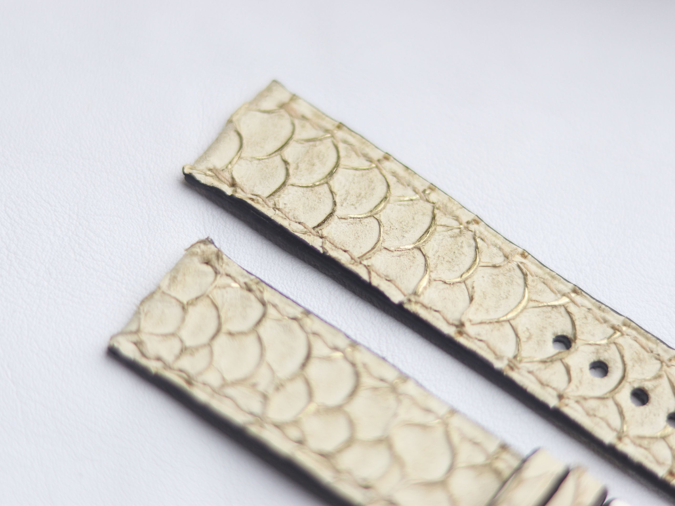 TILAPIA FISH SKIN WATCH STRAPS - ALABESTER WHITE