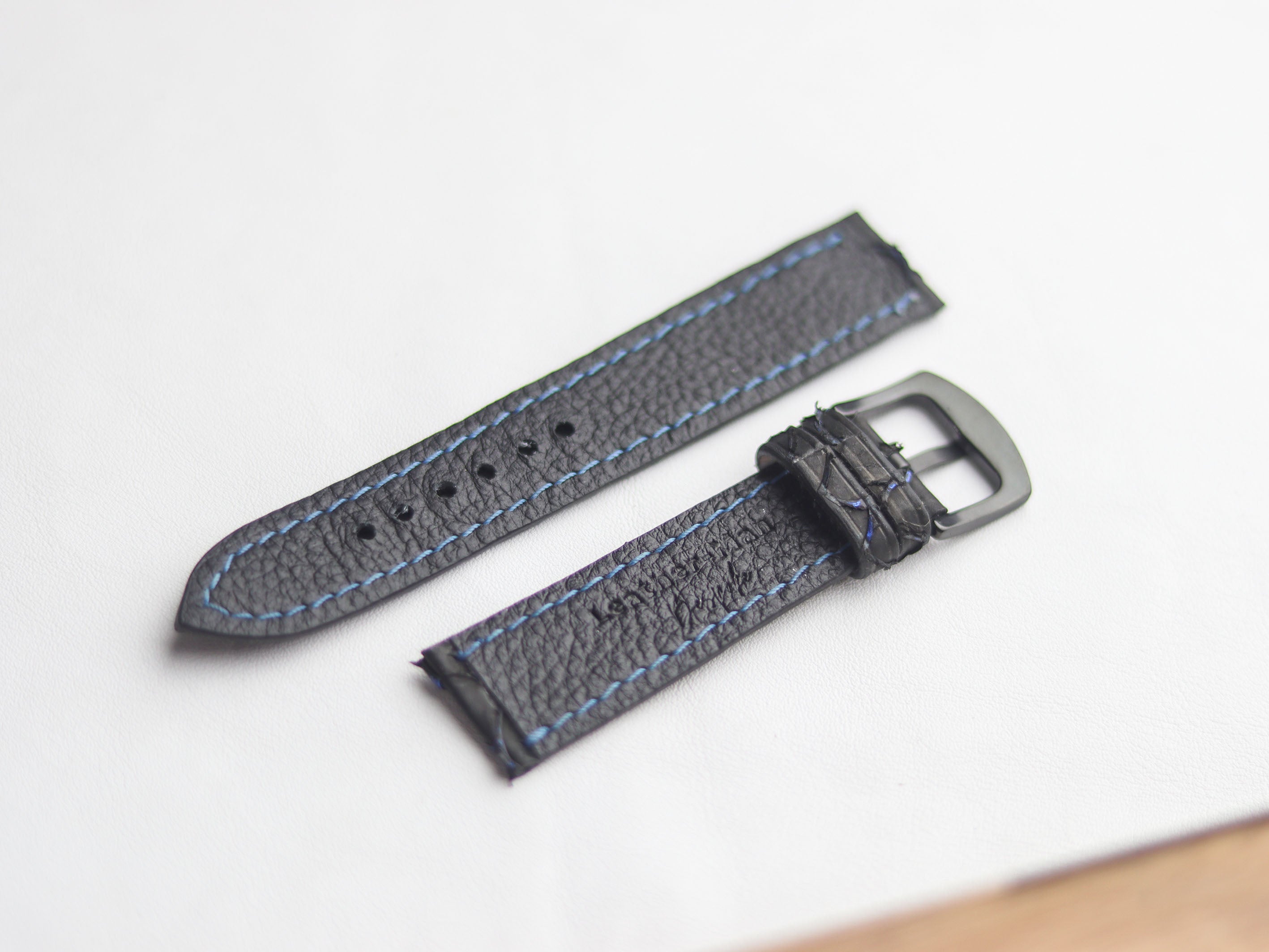 TILAPIA FISH SKIN WATCH STRAPS - ELECTRIC NEON BLUE