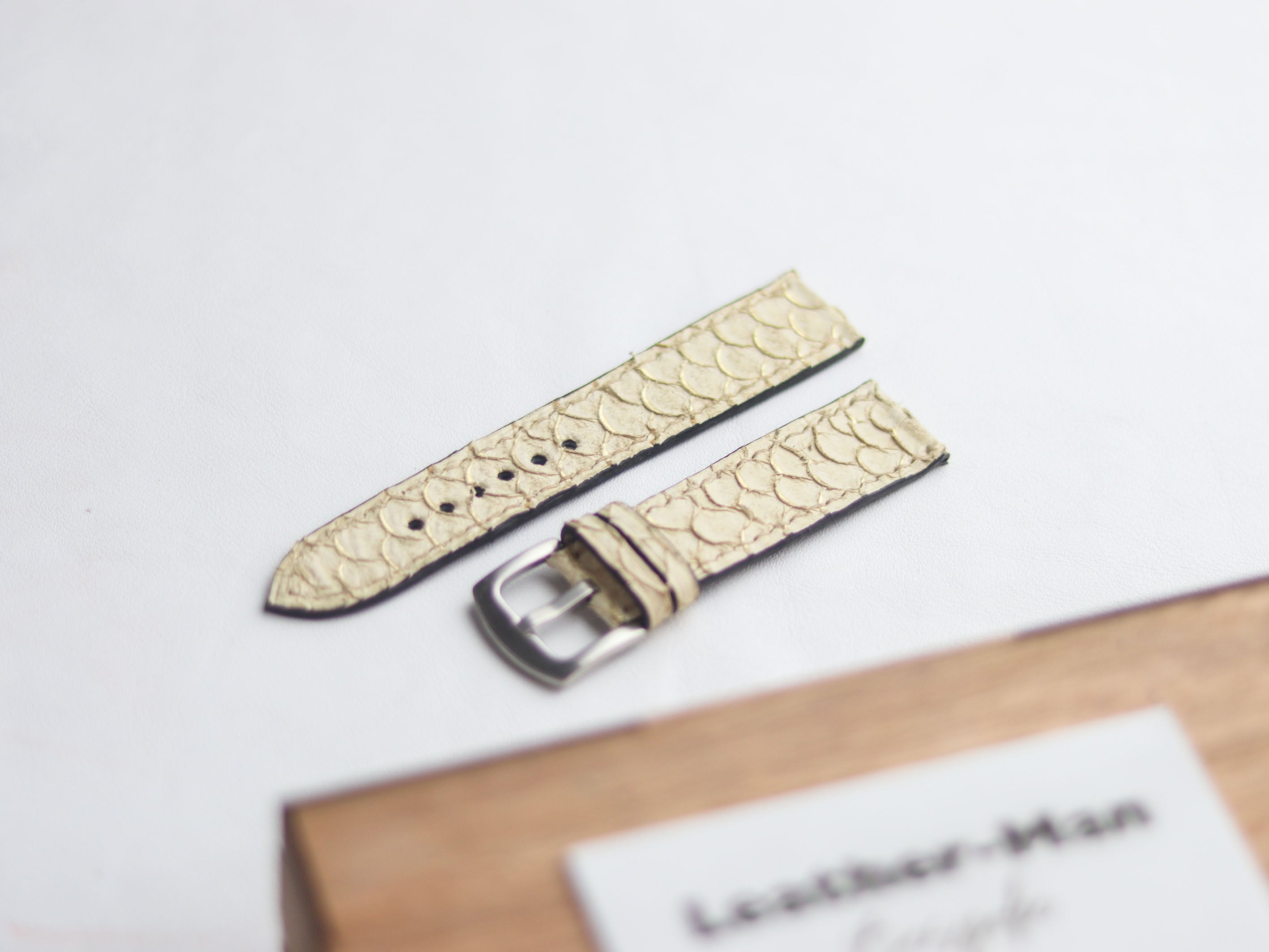 TILAPIA FISH SKIN WATCH STRAPS - ALABESTER WHITE