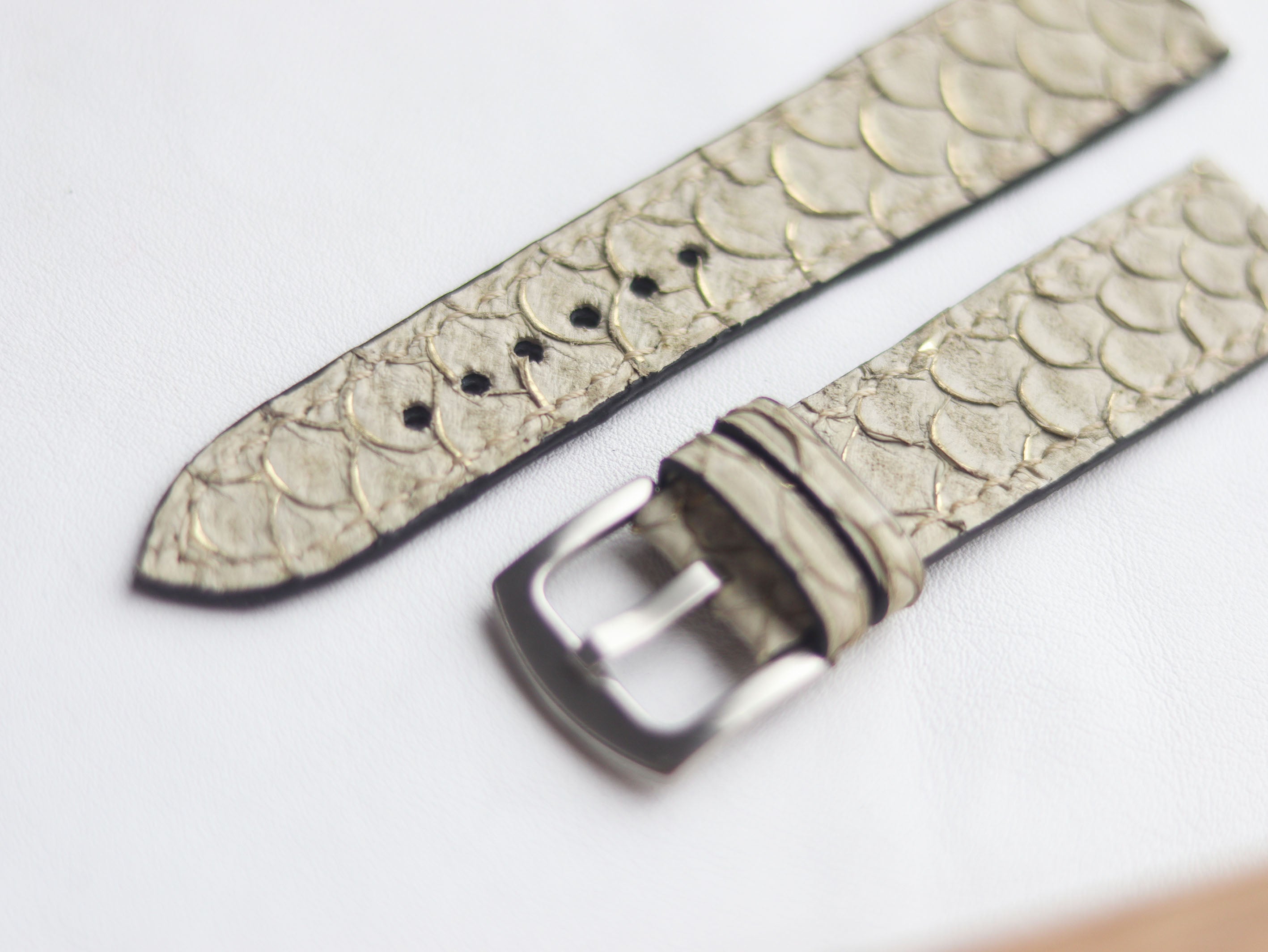 TILAPIA FISH SKIN WATCH STRAPS - CHIFFAN BIEGE