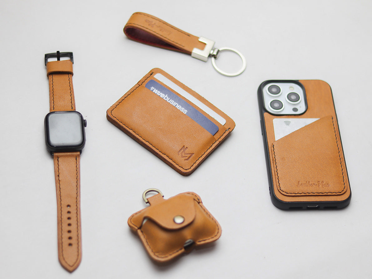 MUSTARD LEATHER  WALLET PHONE CASE