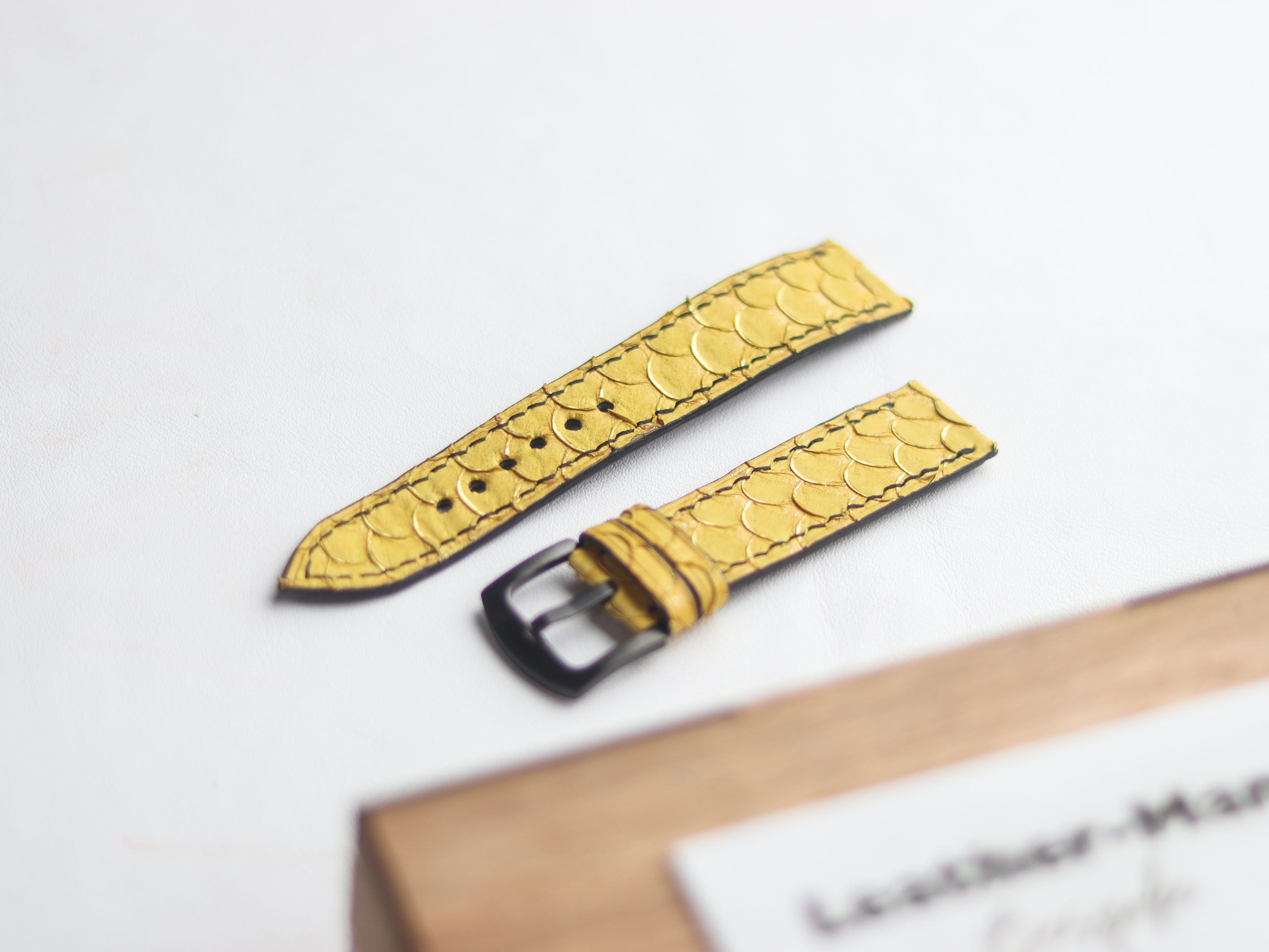 TILAPIA FISH SKIN WATCH STRAPS -CANARY YELLOW