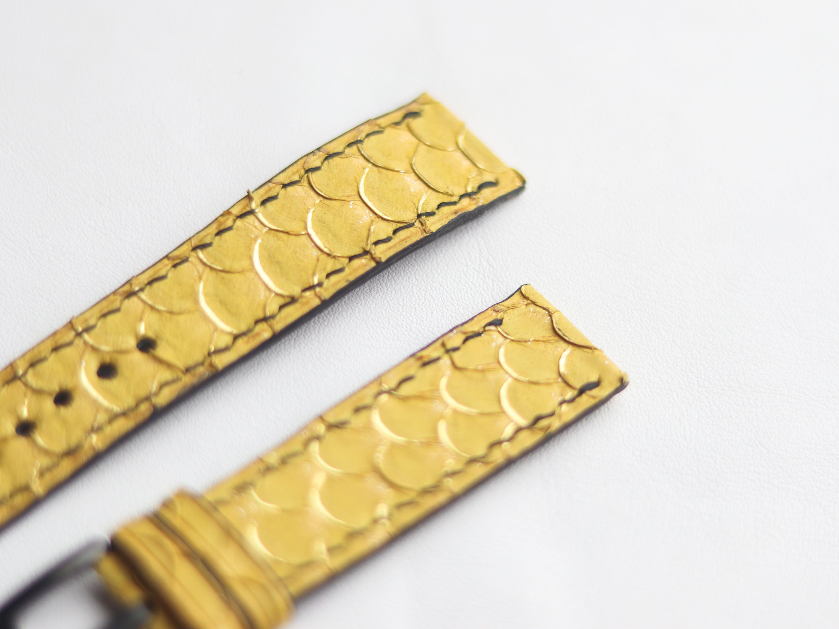 TILAPIA FISH SKIN WATCH STRAPS -CANARY YELLOW