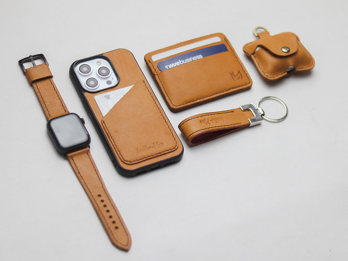 MUSTARD LEATHER  WALLET PHONE CASE