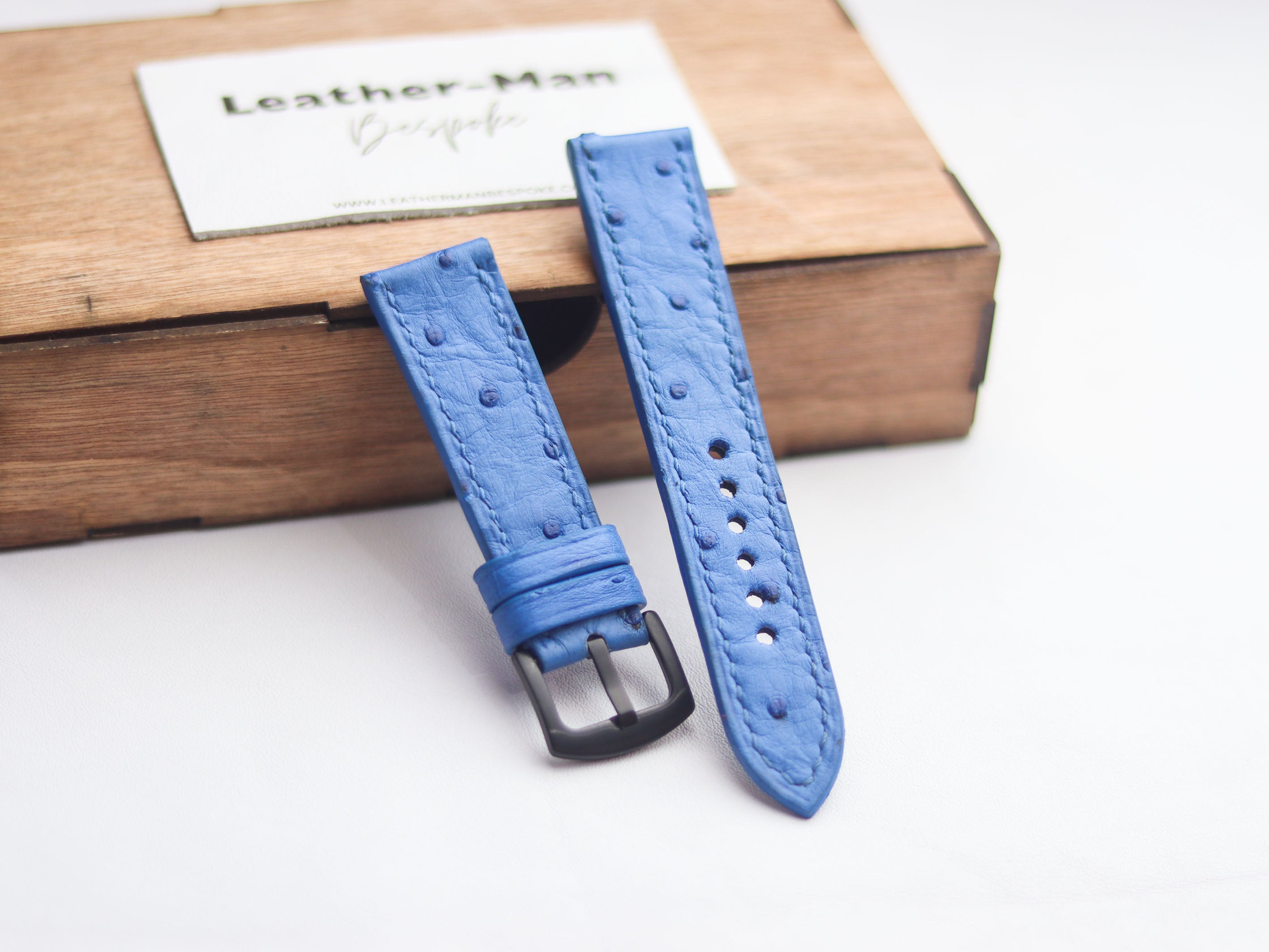 OSTRICH SKIN WATCH STRAPS - PARAKEET GREEN (FOLLICLE)