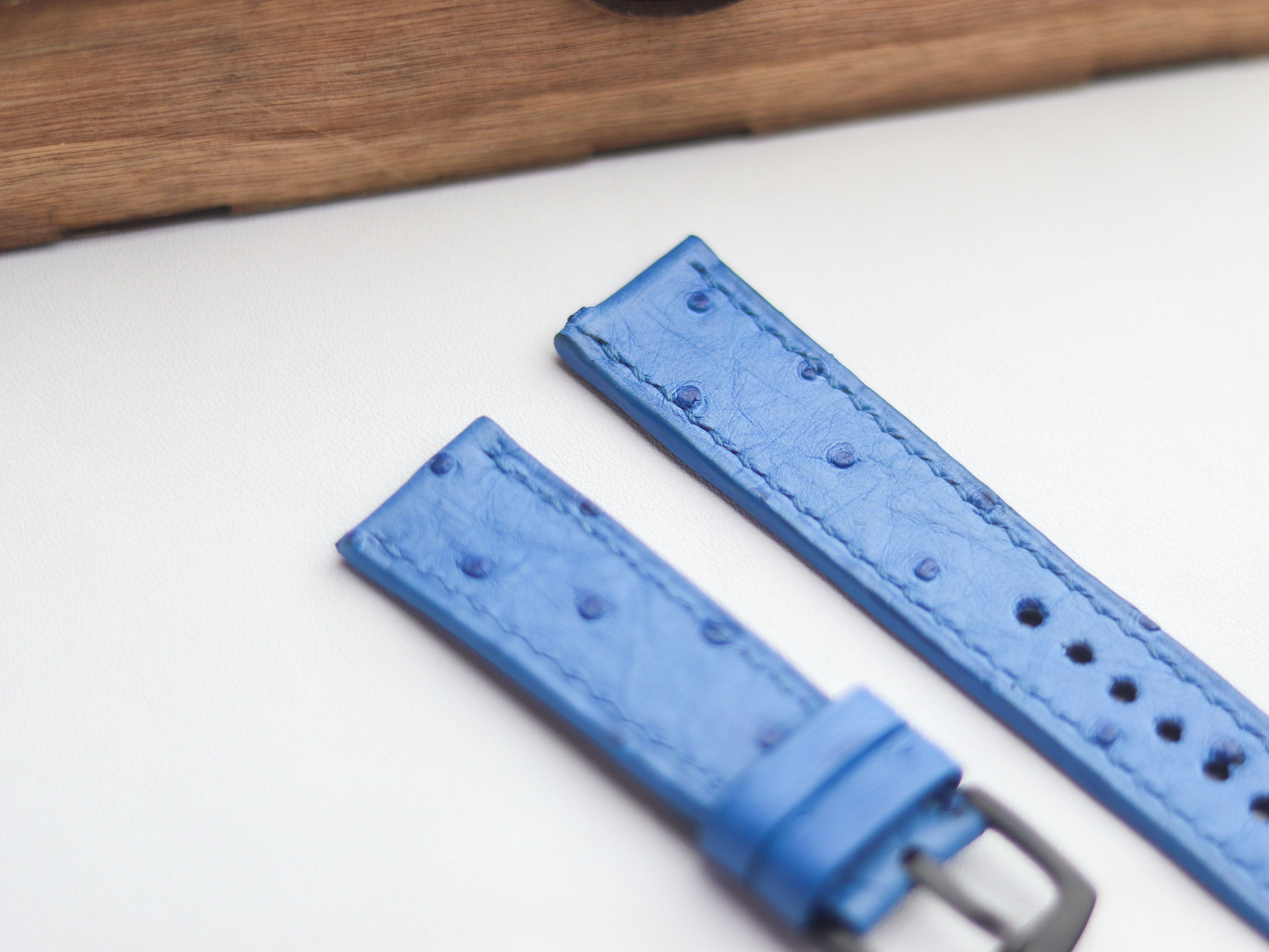 OSTRICH SKIN WATCH STRAPS - PARAKEET GREEN (FOLLICLE)