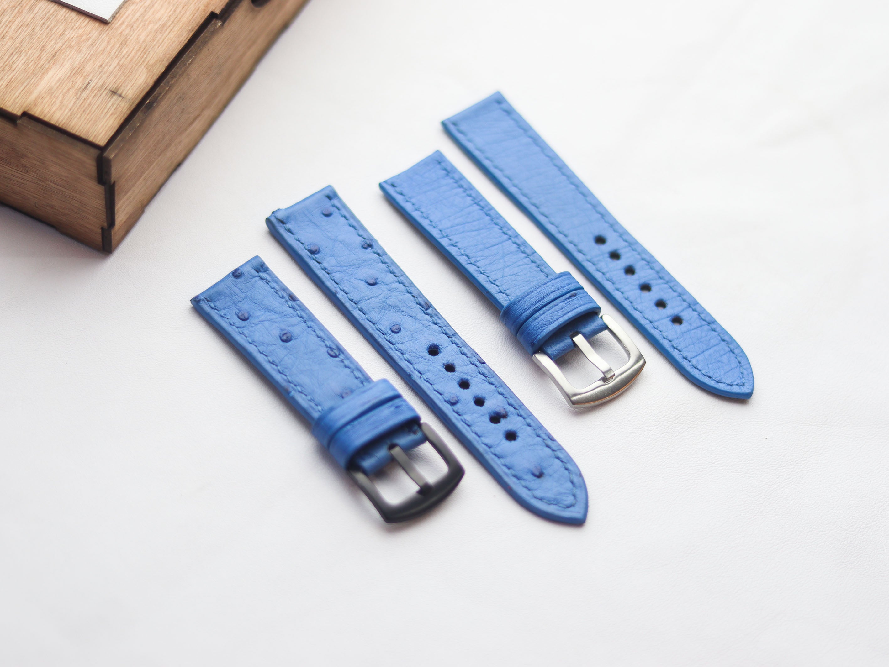 OSTRICH SKIN WATCH STRAPS - PARAKEET GREEN (FOLLICLE)