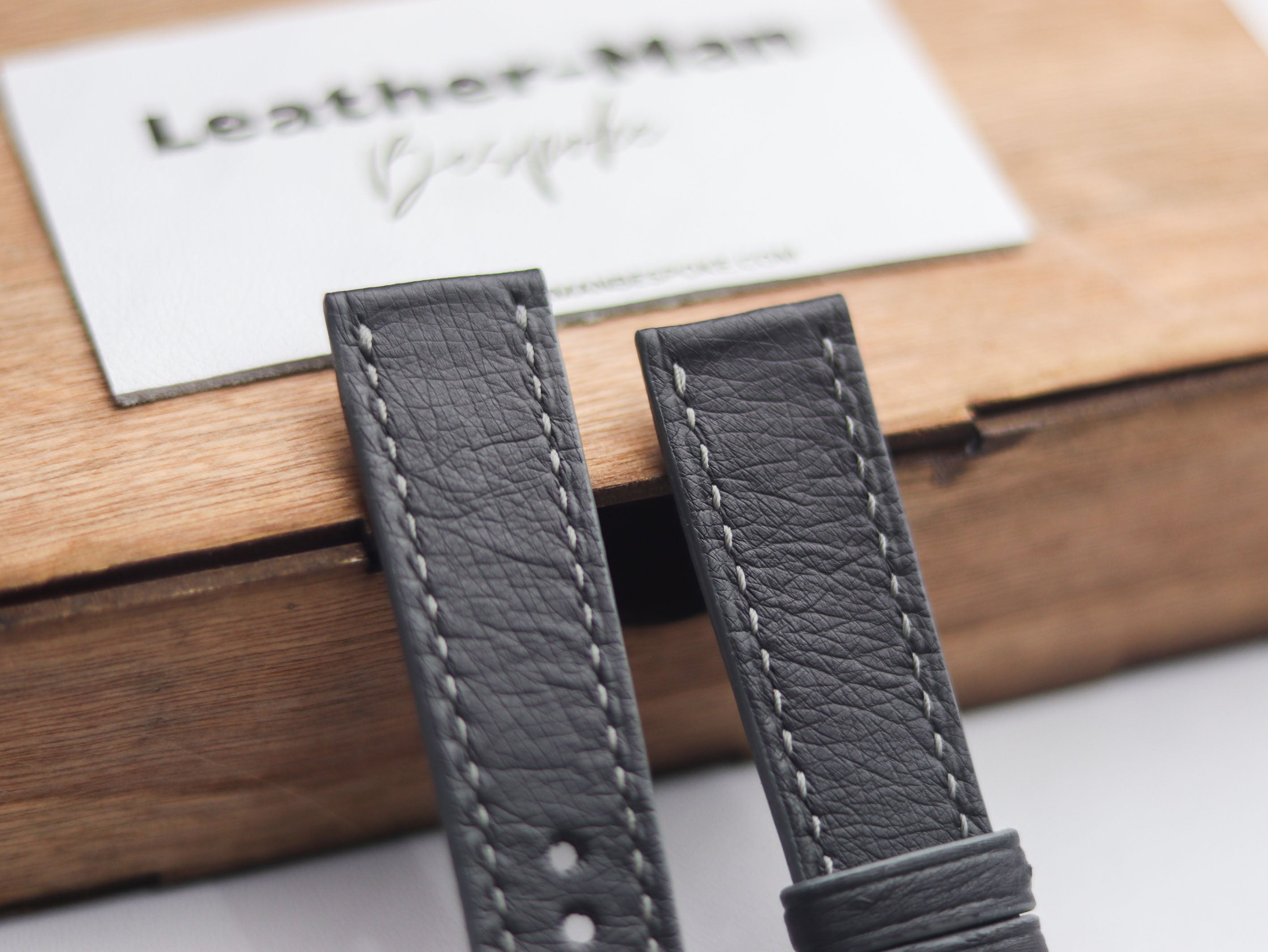 OSTRICH SKIN WATCH STRAPS - SHARK GRAY (NON-FOLLICLE)