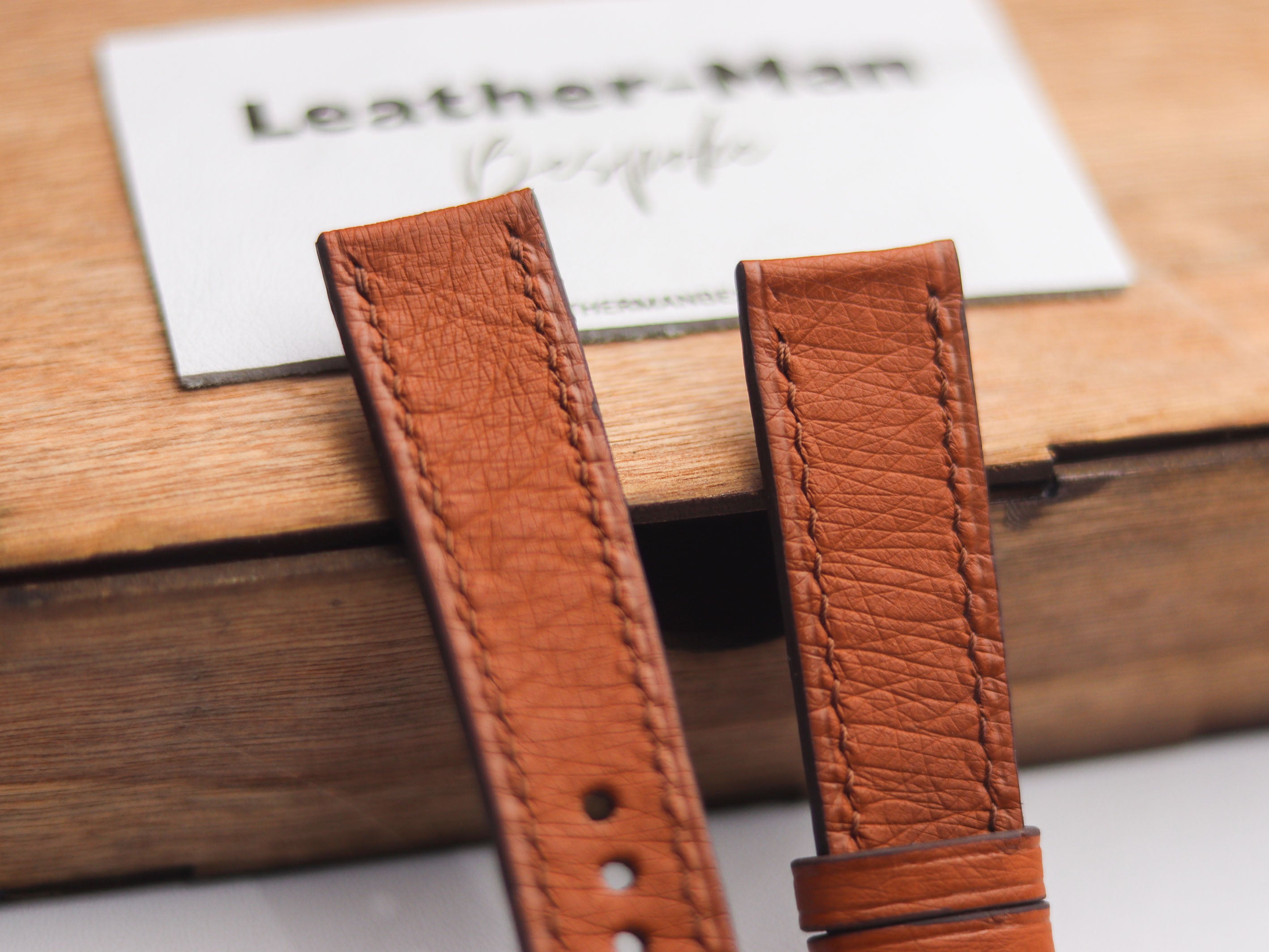 OSTRICH SKIN WATCH STRAPS - BRONZE BROWN (NON-FOLLICLE)