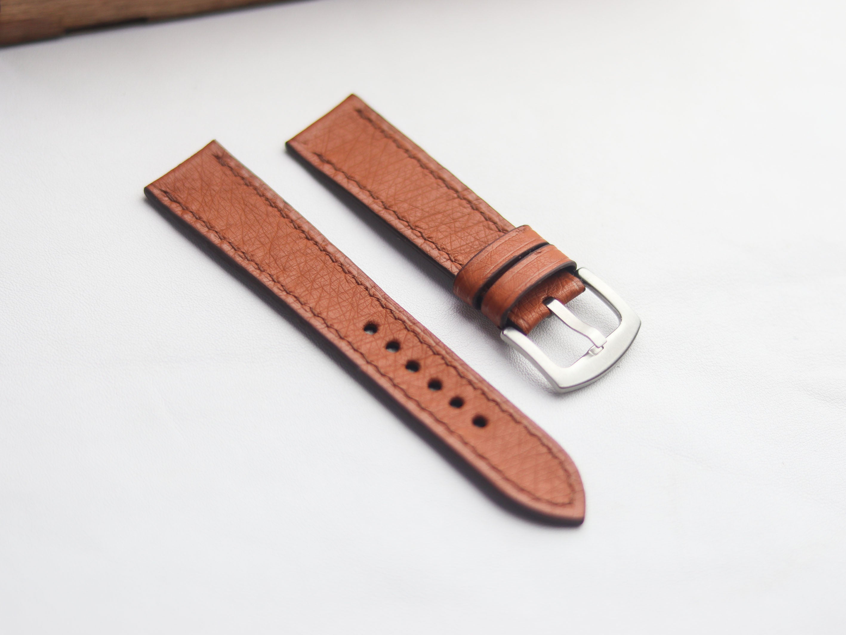 OSTRICH SKIN WATCH STRAPS - BRONZE BROWN (NON-FOLLICLE)