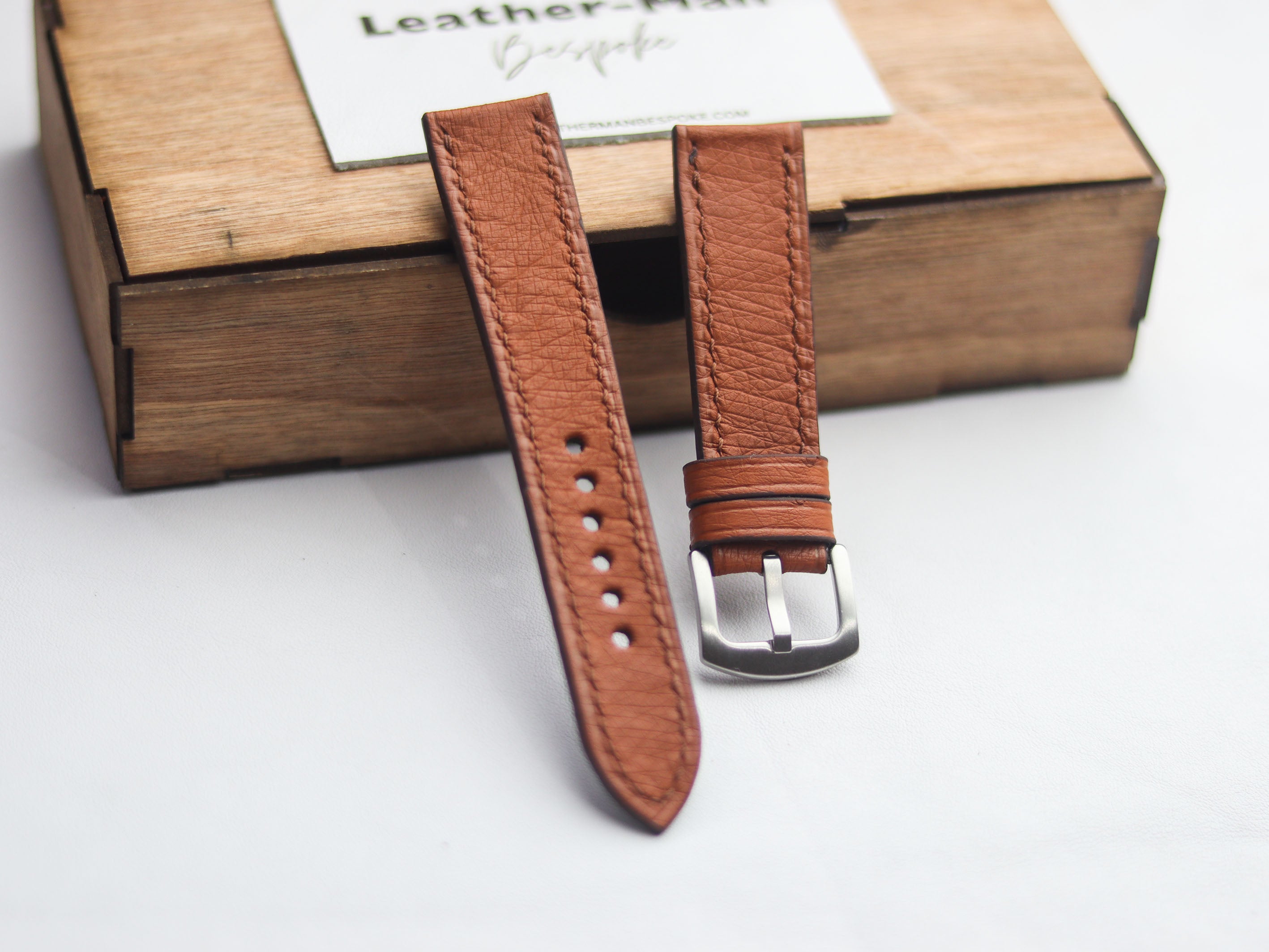 OSTRICH SKIN WATCH STRAPS - BRONZE BROWN (NON-FOLLICLE)