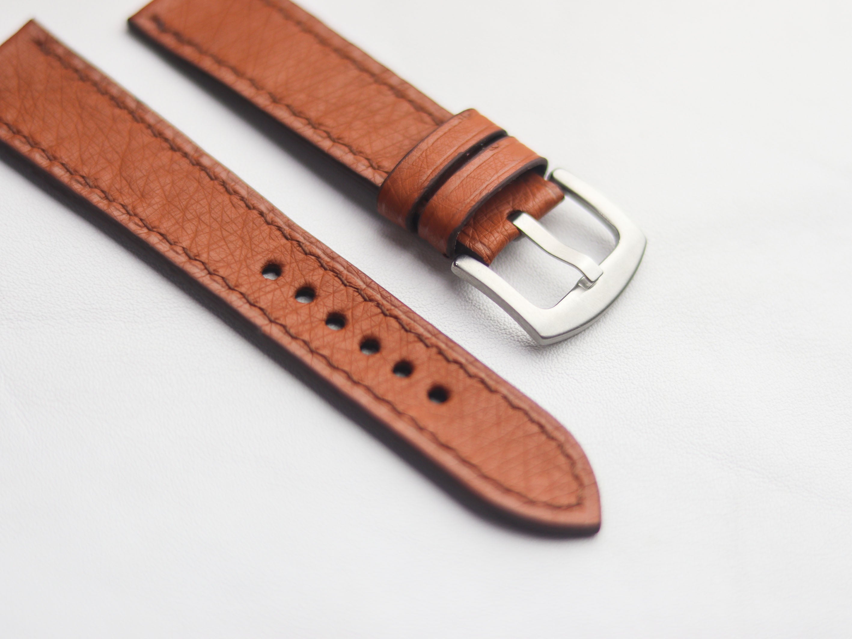 OSTRICH SKIN WATCH STRAPS - BRONZE BROWN (NON-FOLLICLE)