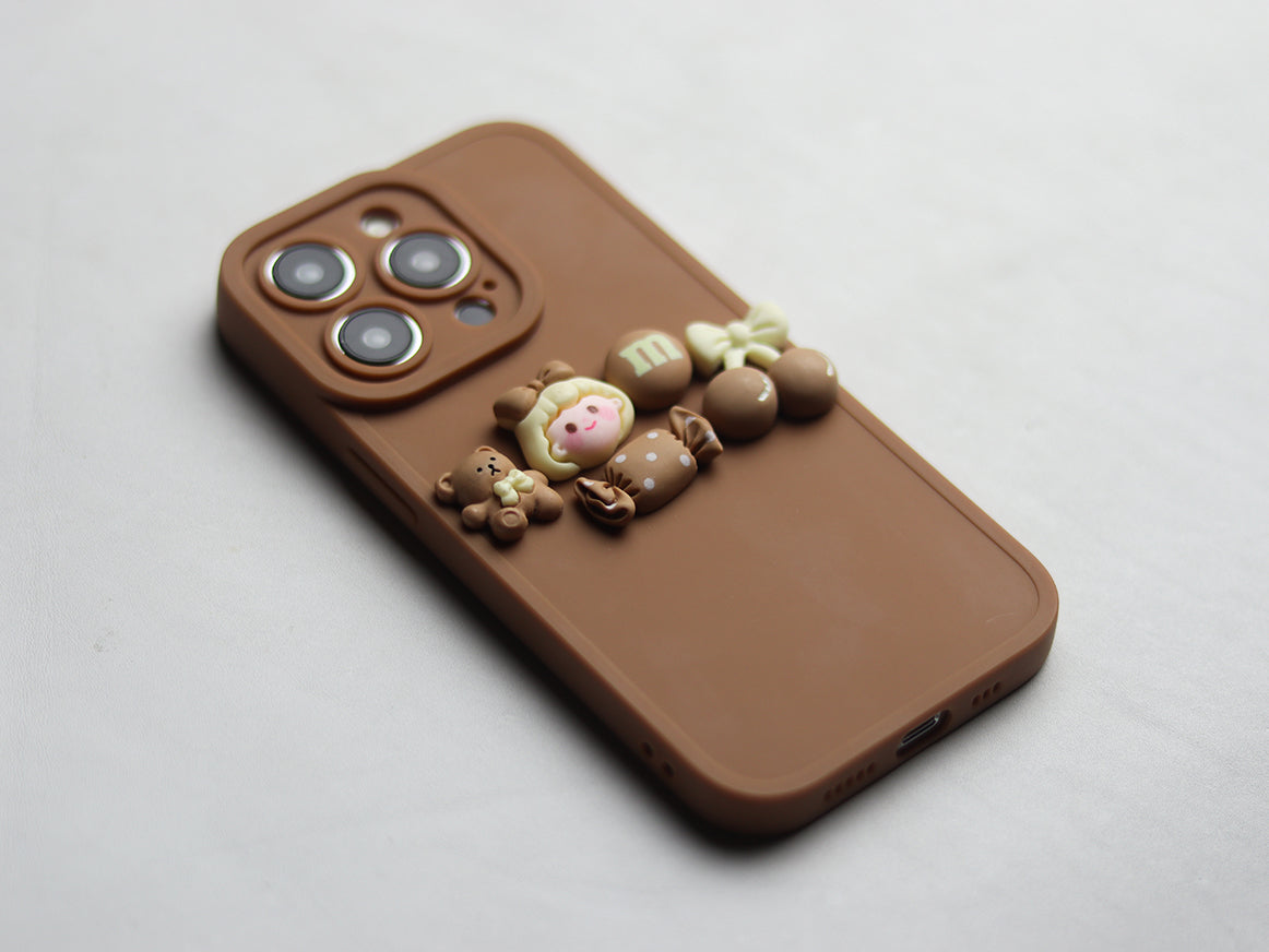 BROWN 3D FLOWER BEAR PHONE CASE - GRIP GADGETS