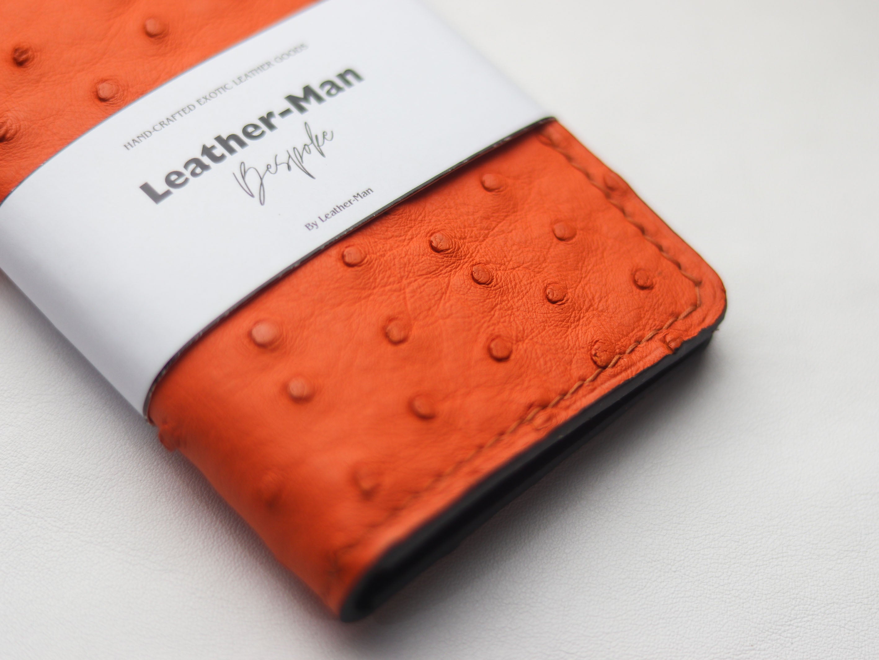 ARTEMUS - BIFOLD CARD WALLET CARROT ORANGE OSTRICH SKIN