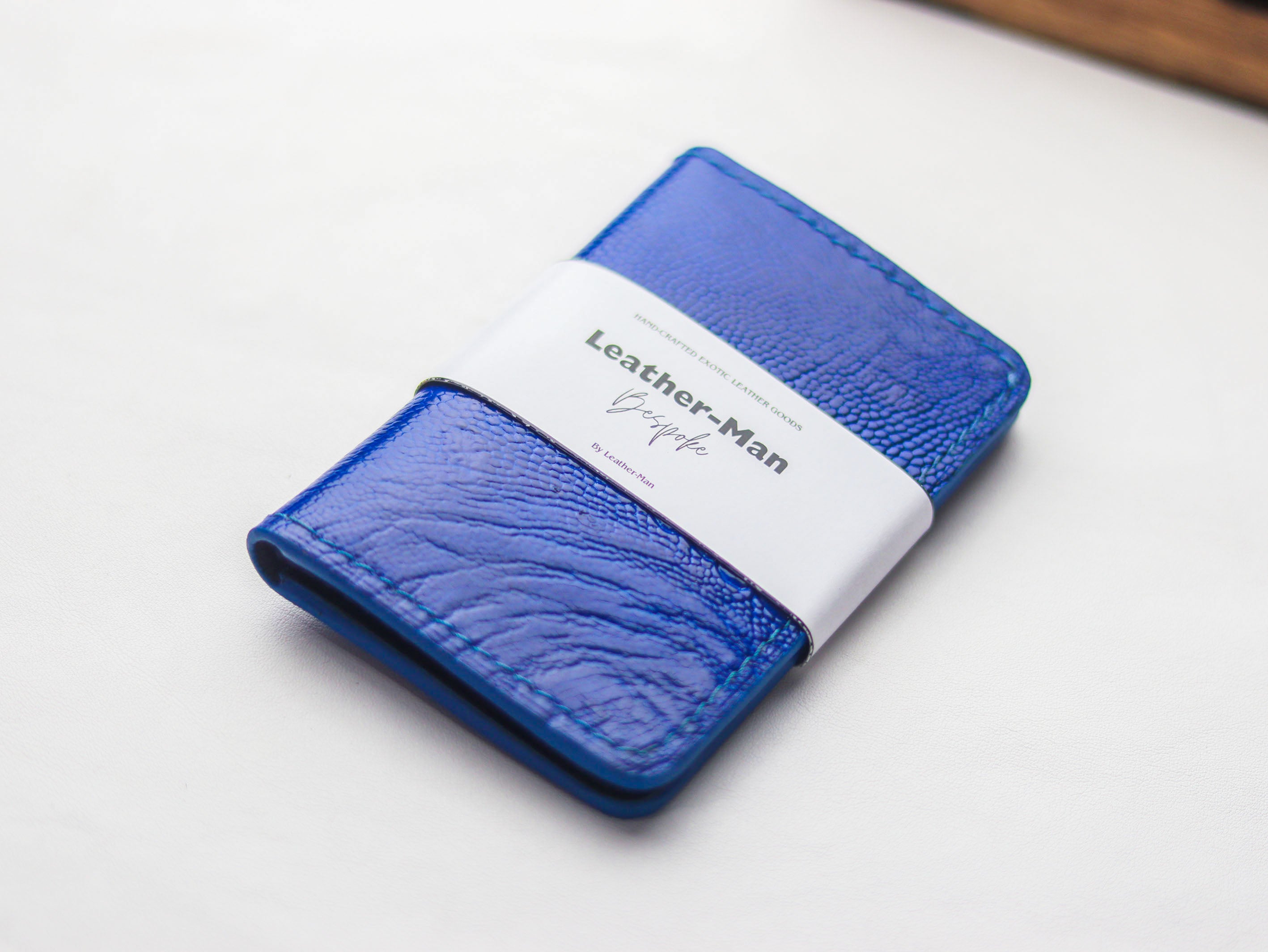 ARTEMUS - BIFOLD CARD WALLET COBALT BLUE RICH LEG SKIN