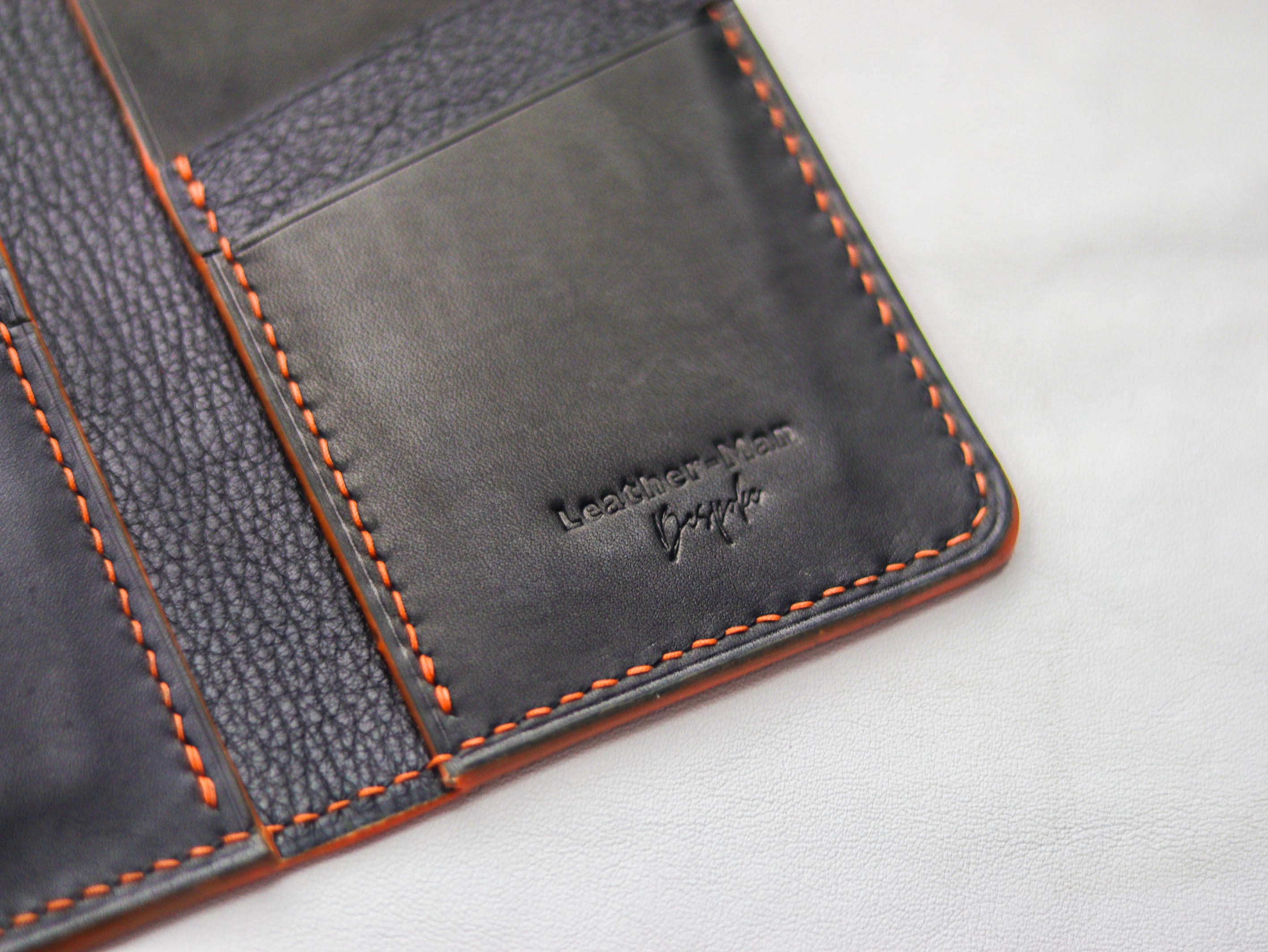 ARTEMUS - BIFOLD CARD WALLET TANGERINE ORANGE OSTRICH LEG SKIN